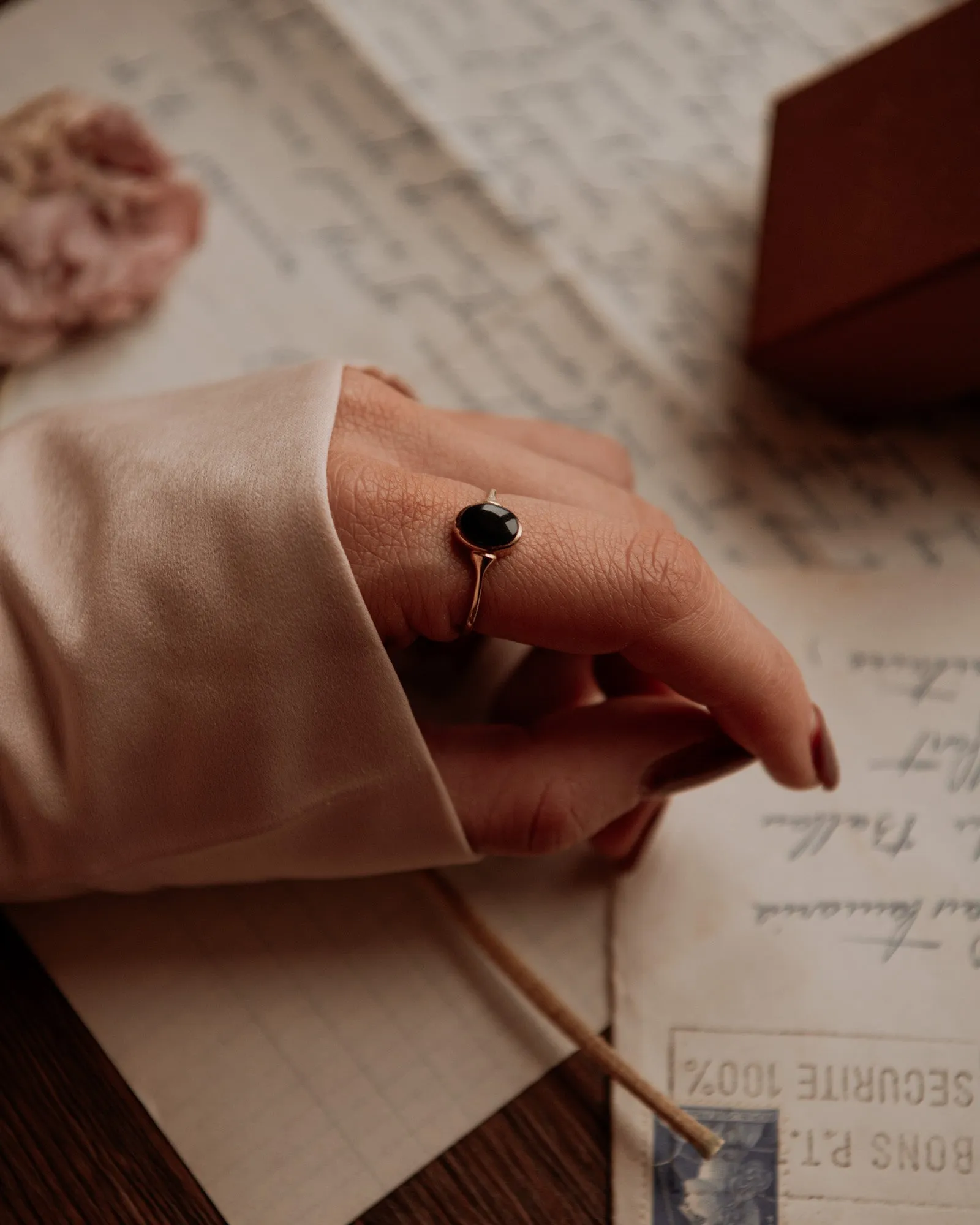 Selma 9ct Gold Onyx Ring sold by Rock n Rose product image thumbnail 2