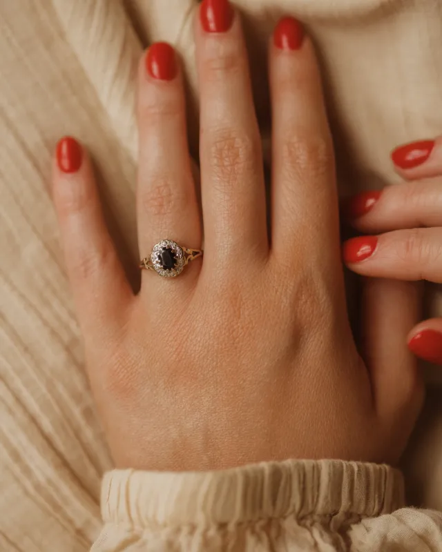 Vera Vintage 9ct Gold Sapphire & Diamond Ring sold by Rock n Rose