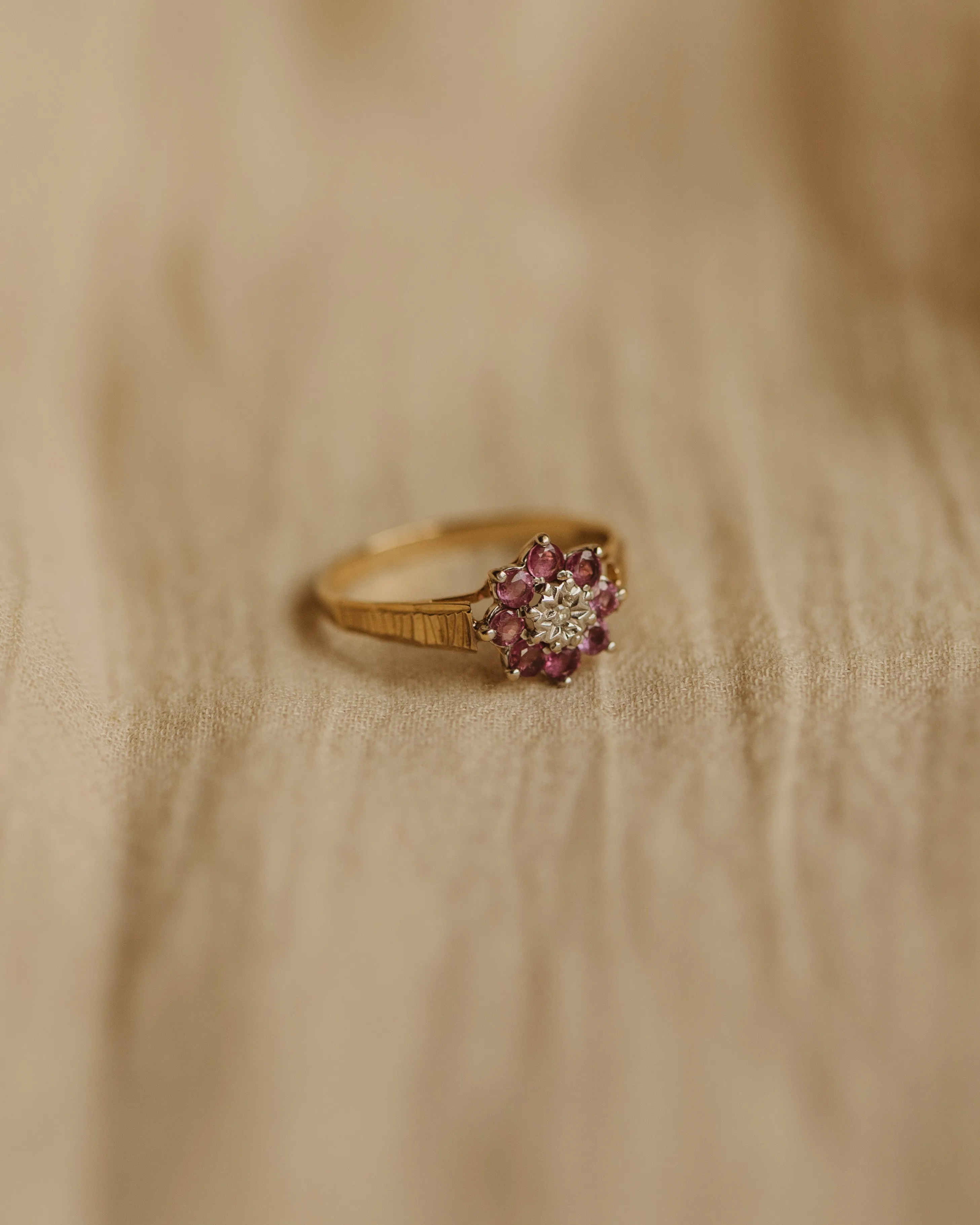 Rosalind Vintage 9ct Gold Ruby & Diamond Ring sold by Rock n Rose product image thumbnail 5