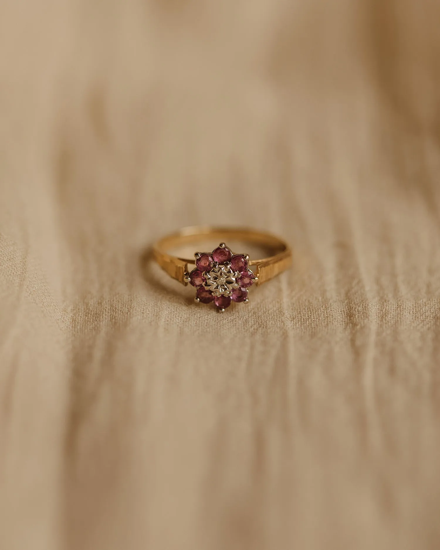 Rosalind Vintage 9ct Gold Ruby & Diamond Ring sold by Rock n Rose product image thumbnail 2
