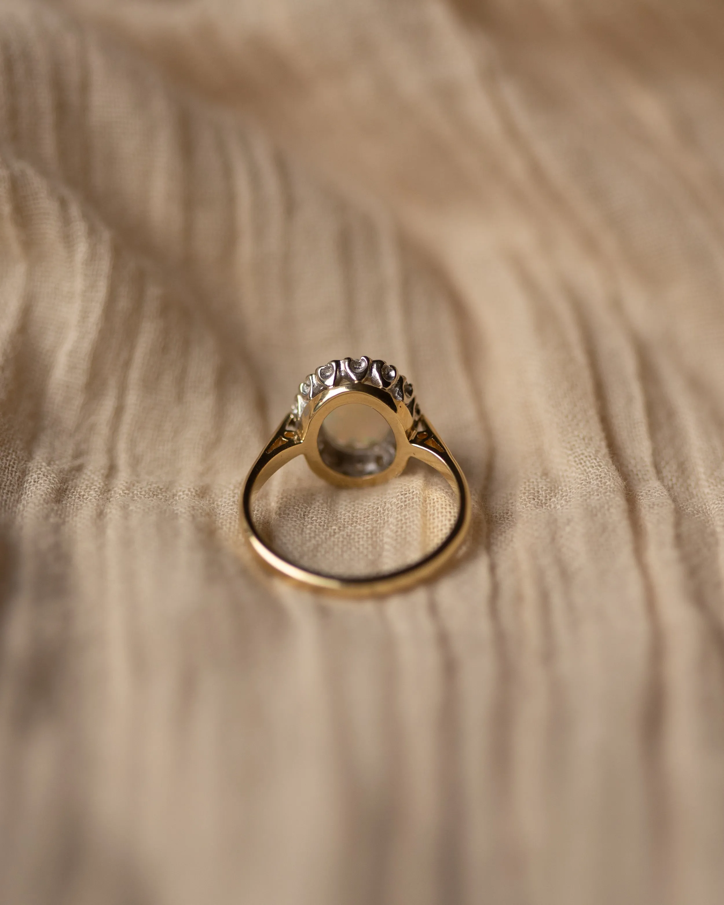 Flora 1975 Vintage 18ct Gold Opal & Diamond Cluster Ring sold by Rock n Rose product image thumbnail 5