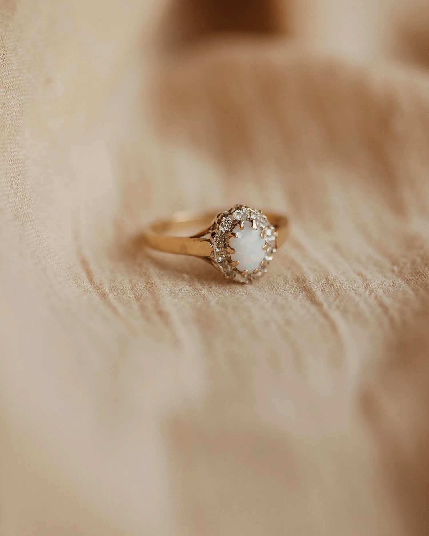 Rosemary 9ct Gold Opal & Diamond Ring sold by Rock n Rose product image thumbnail 3