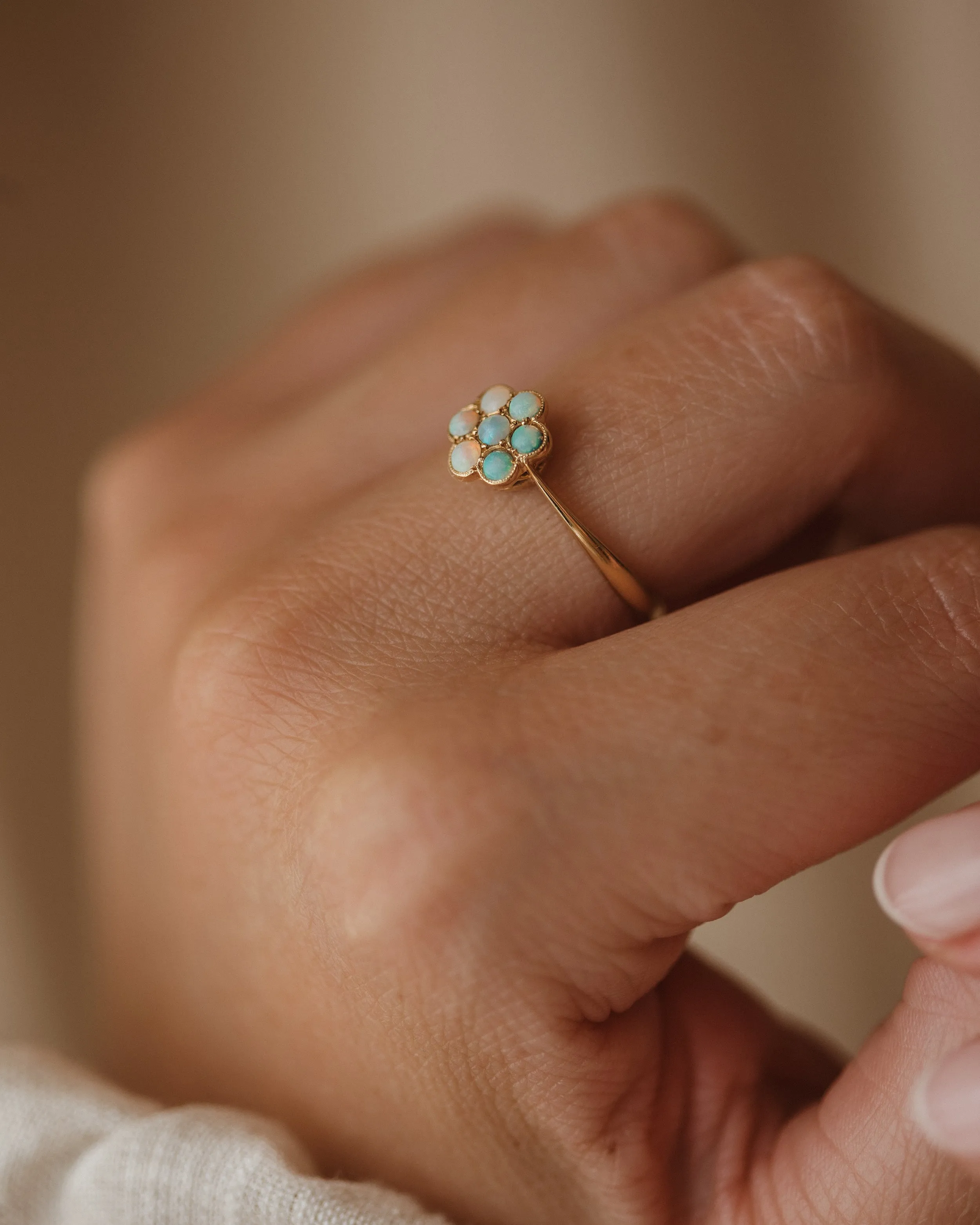 Bessie Vintage 18ct Gold Opal Cluster Ring sold by Rock n Rose product image thumbnail 2
