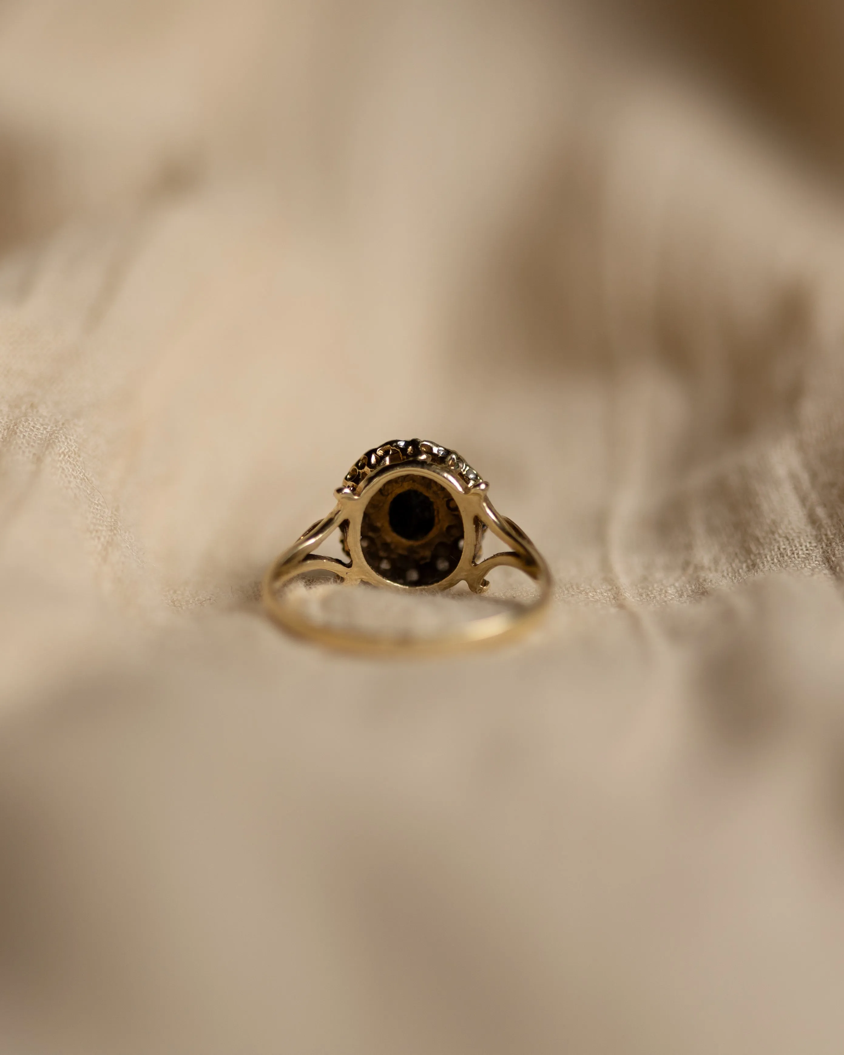 Artemis 1989 Vintage 9ct Gold Sapphire & Diamond Cluster Ring sold by Rock n Rose product image thumbnail 5