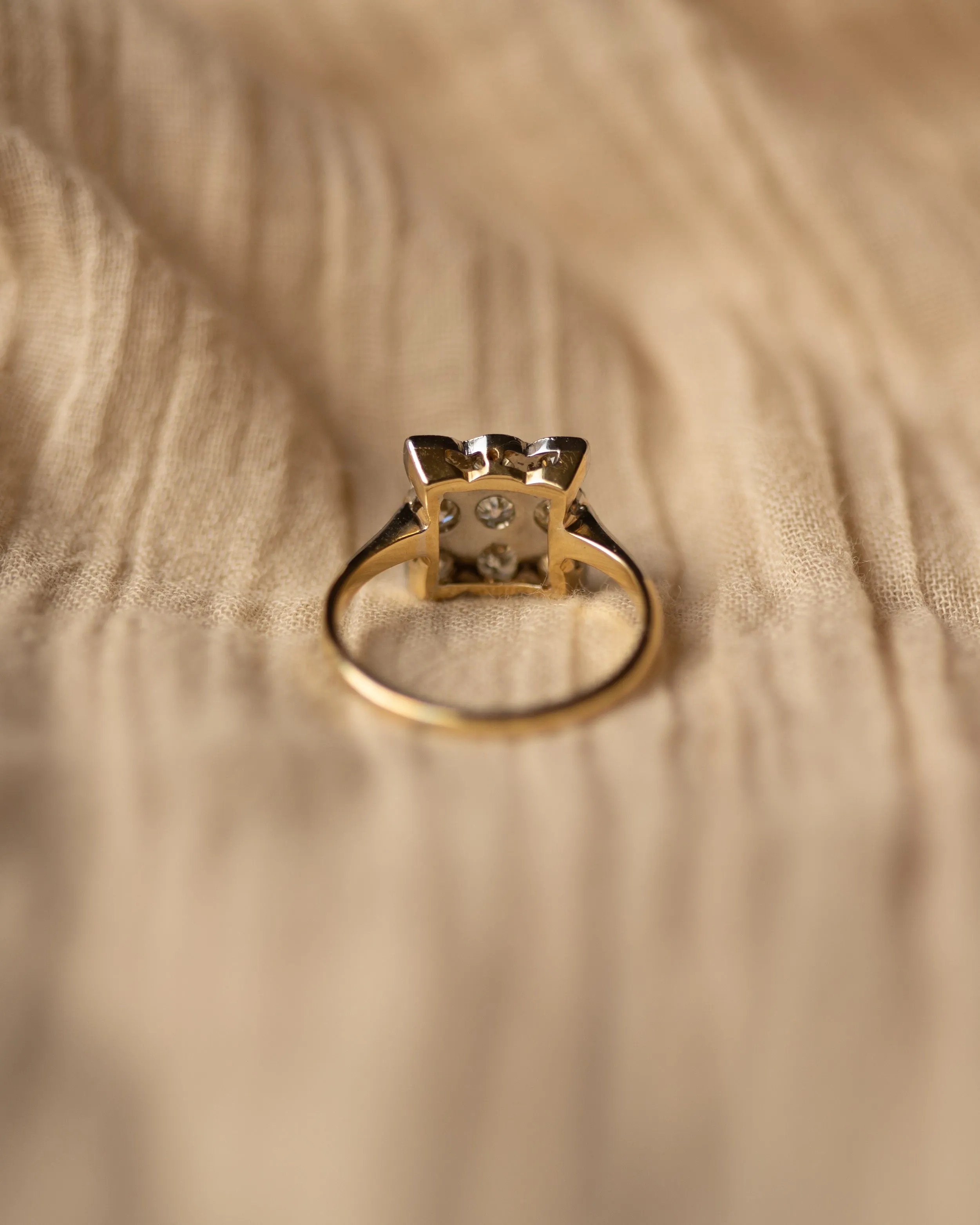 Alberta Antique Art Deco 18ct Gold Diamond Cluster Ring sold by Rock n Rose product image thumbnail 5