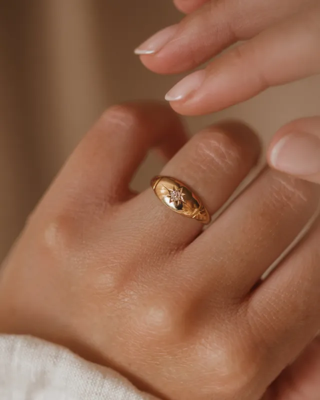 Tillie 1904 Edwardian 18ct Gold Star Set Diamond Ring sold by Rock n Rose