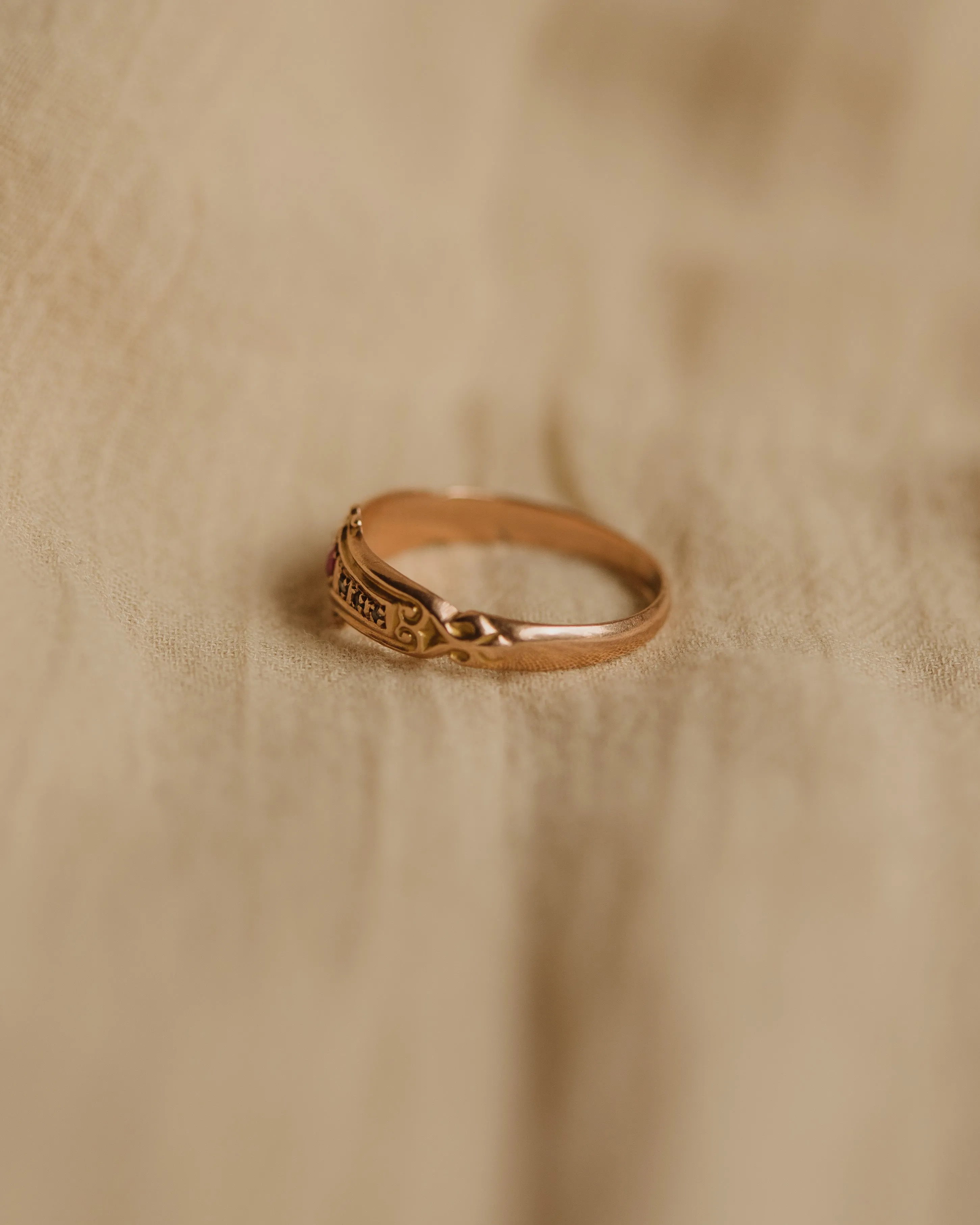 Beryl 1915 9ct Gold Ruby & Diamond Ring sold by Rock n Rose product image thumbnail 5