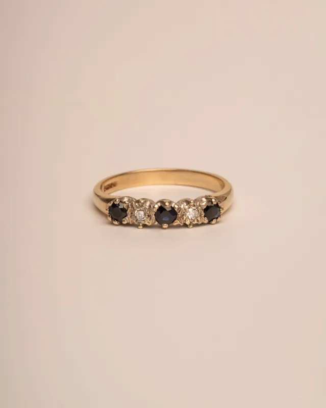 Francine 9ct Gold Sapphire & Diamond Ring sold by Rock n Rose