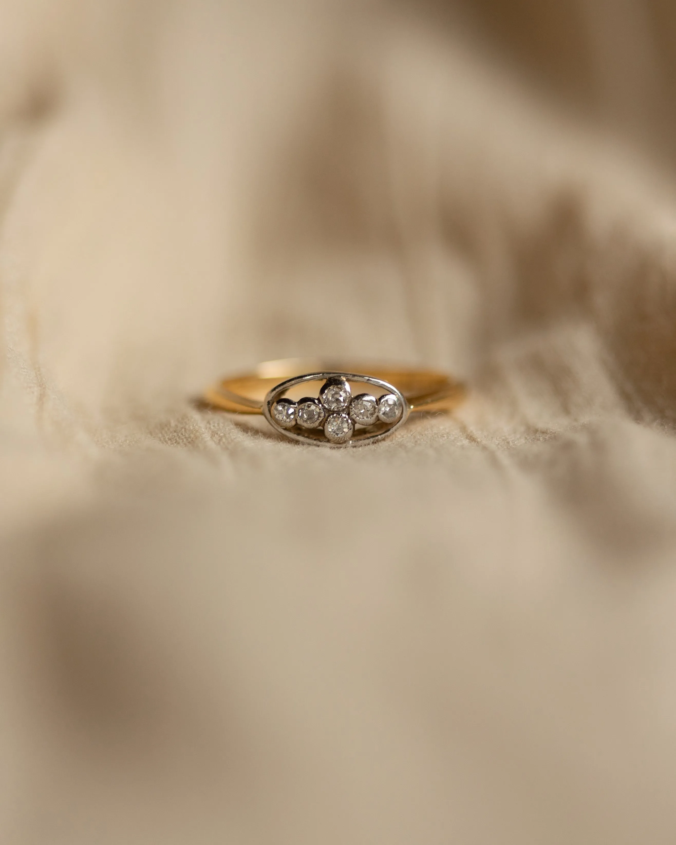 Victoria Antique Art Deco 18ct Gold Diamond Cluster Ring sold by Rock n Rose