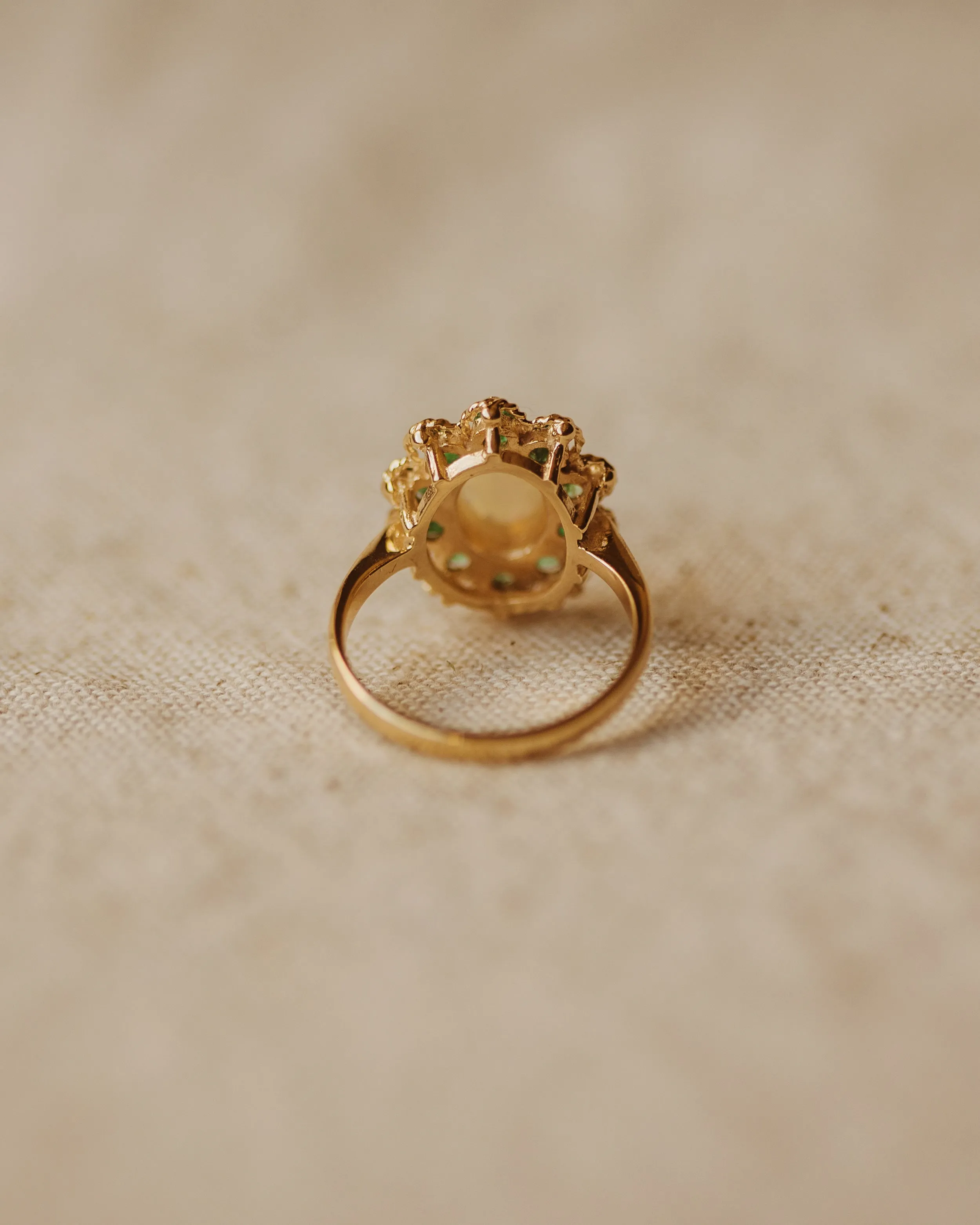 Irene 1977 9ct Gold Opal & Emerald Cluster Ring sold by Rock n Rose product image thumbnail 5