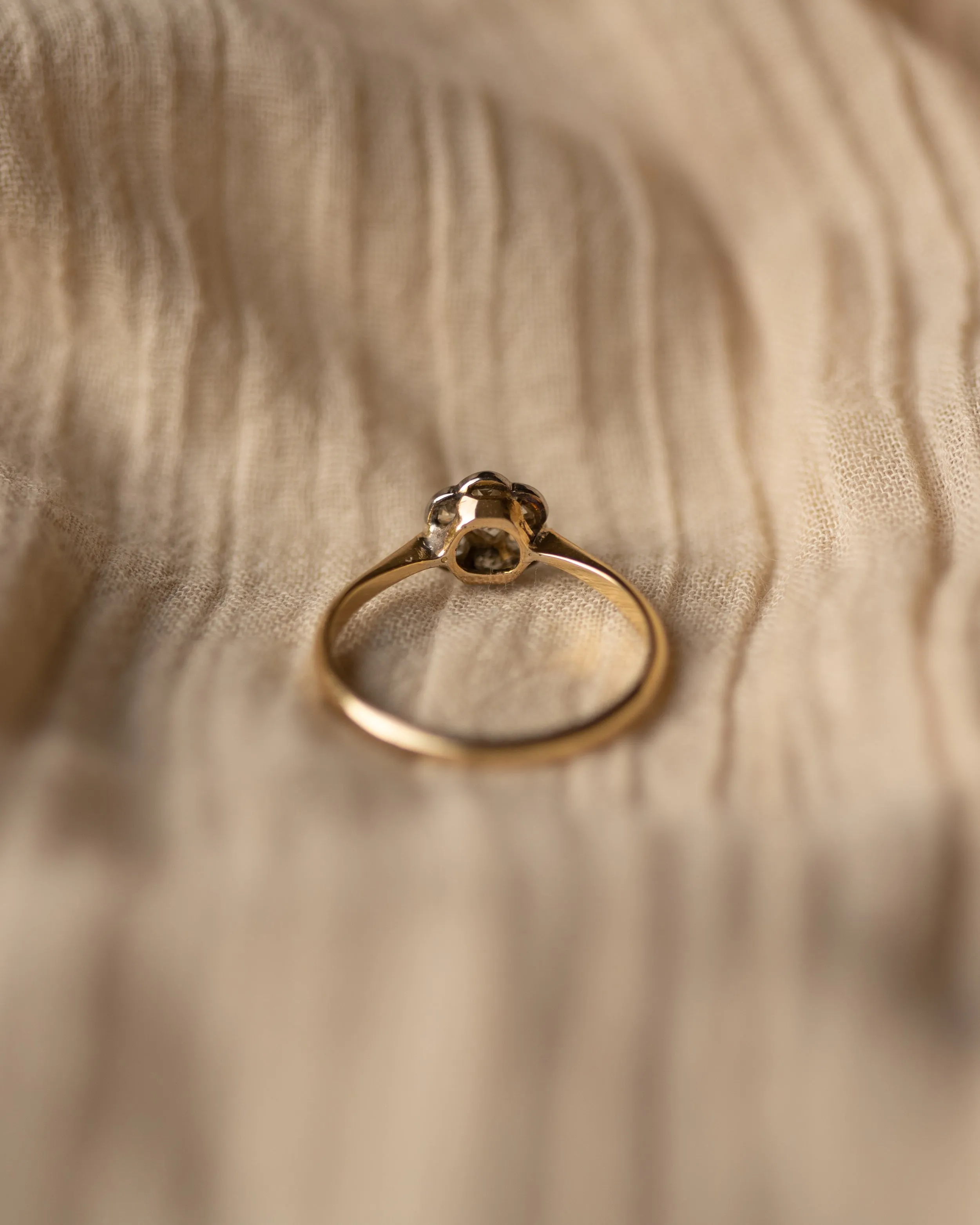 Jessa Antique Edwardian 18ct Gold Diamond Daisy Cluster Ring sold by Rock n Rose product image thumbnail 5