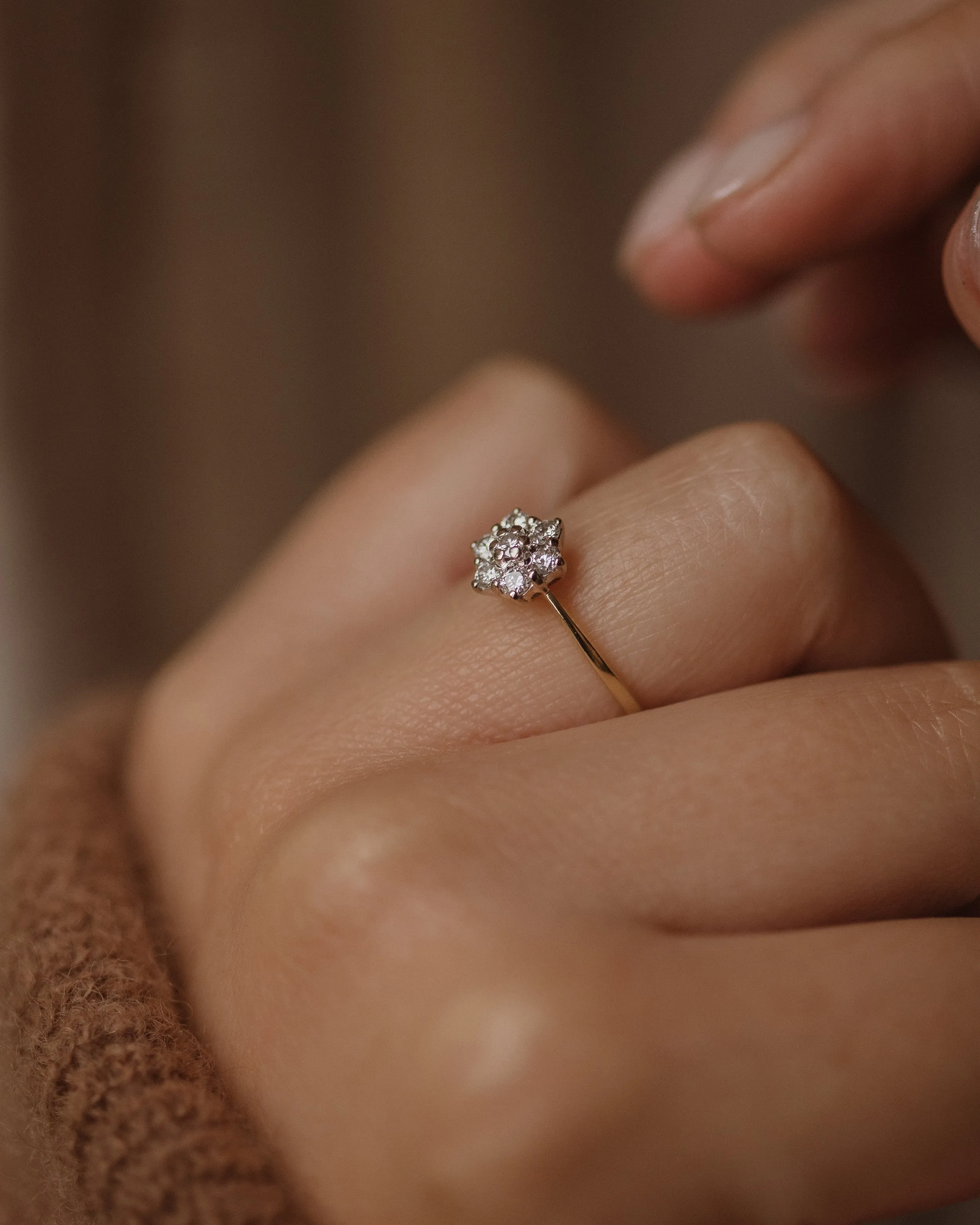 Eleanore Vintage 18ct Gold Diamond Cluster Ring sold by Rock n Rose product image thumbnail 2