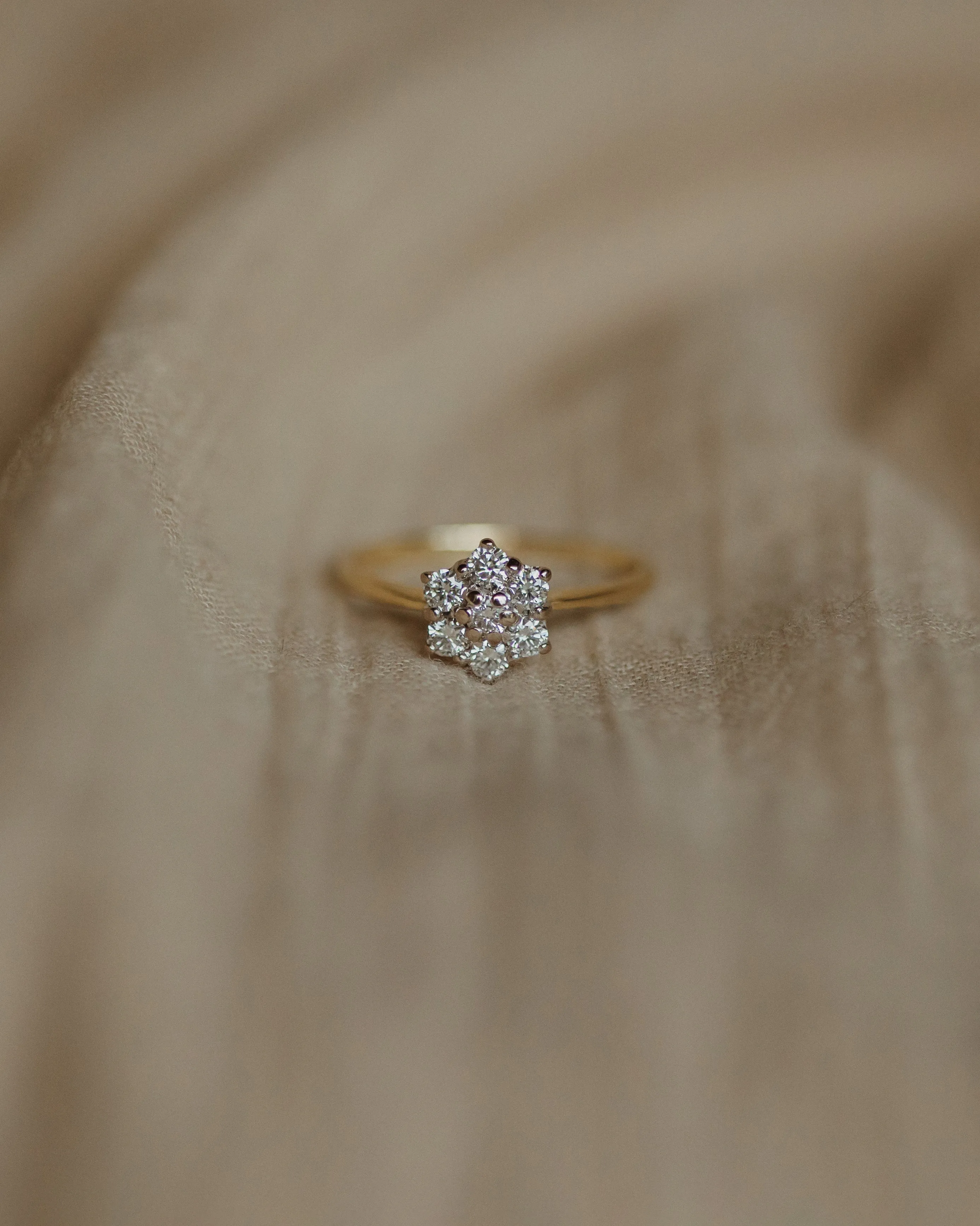 Eleanore Vintage 18ct Gold Diamond Cluster Ring sold by Rock n Rose product image thumbnail 3