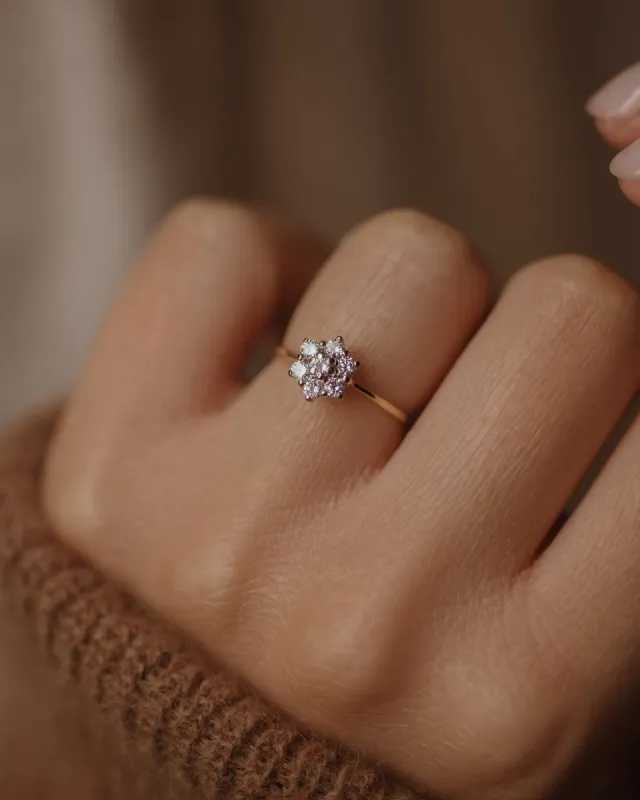 Eleanore Vintage 18ct Gold Diamond Cluster Ring sold by Rock n Rose