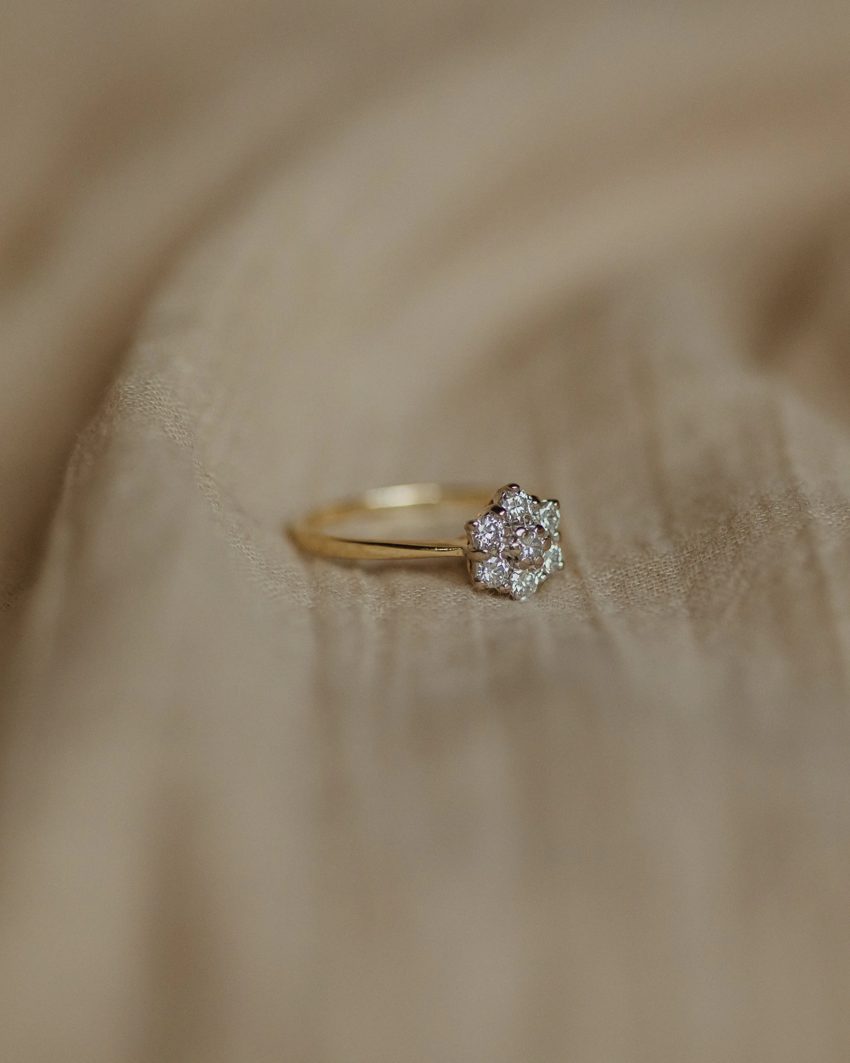 Eleanore Vintage 18ct Gold Diamond Cluster Ring sold by Rock n Rose product image thumbnail 4