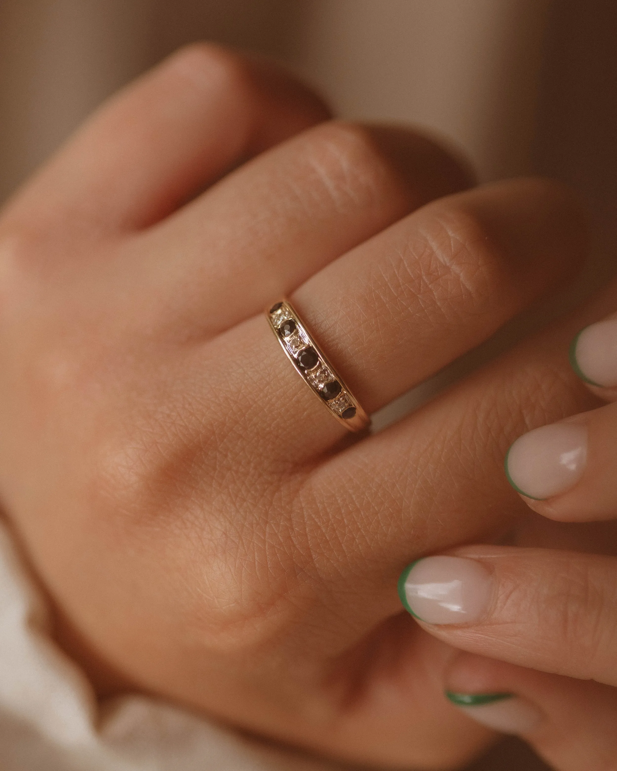 Audra Vintage 9ct Gold Sapphire & Diamond Ring sold by Rock n Rose product image thumbnail 5