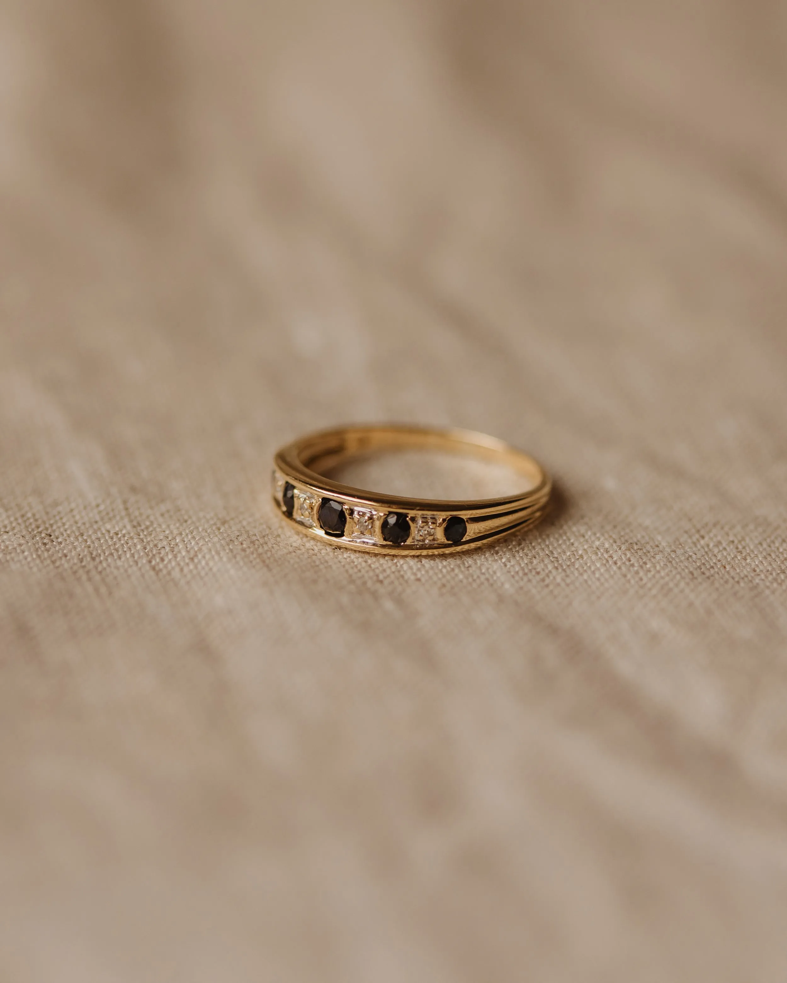 Audra Vintage 9ct Gold Sapphire & Diamond Ring sold by Rock n Rose product image thumbnail 3