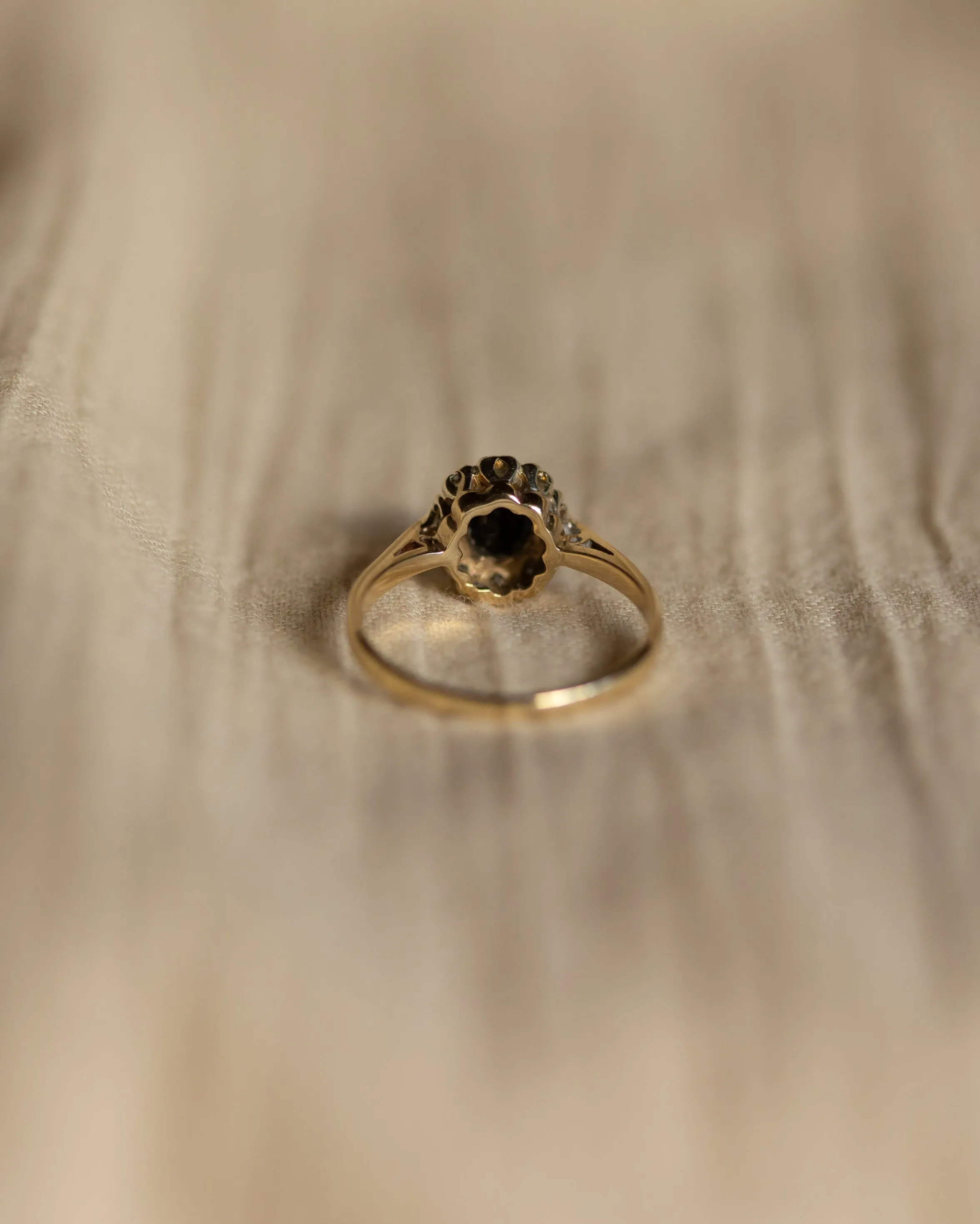 Helena 1983 Vintage 9ct Gold Sapphire & Diamond Cluster Ring sold by Rock n Rose product image thumbnail 5