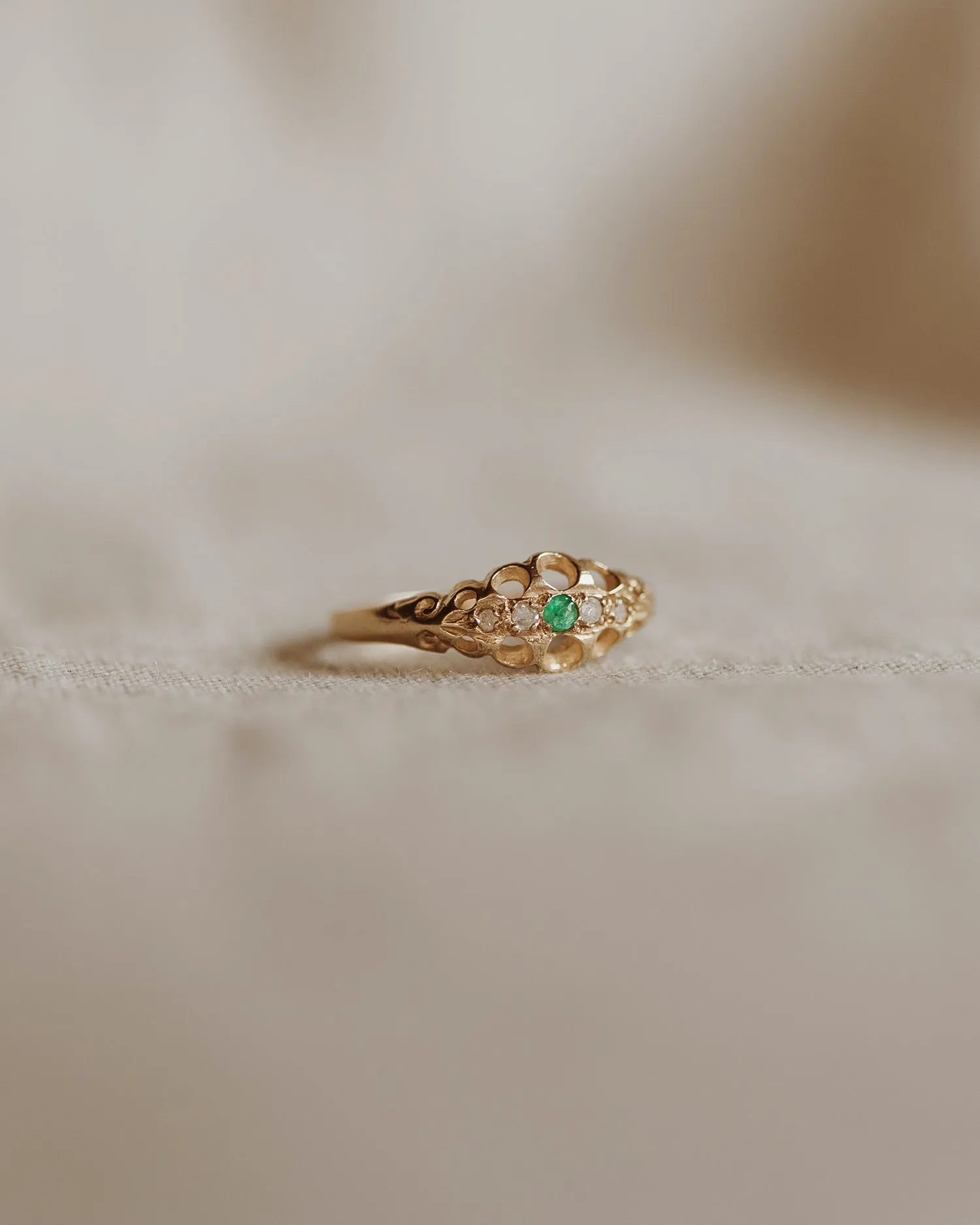 Maggie 9ct Gold Emerald & Diamond Ring sold by Rock n Rose product image thumbnail 3