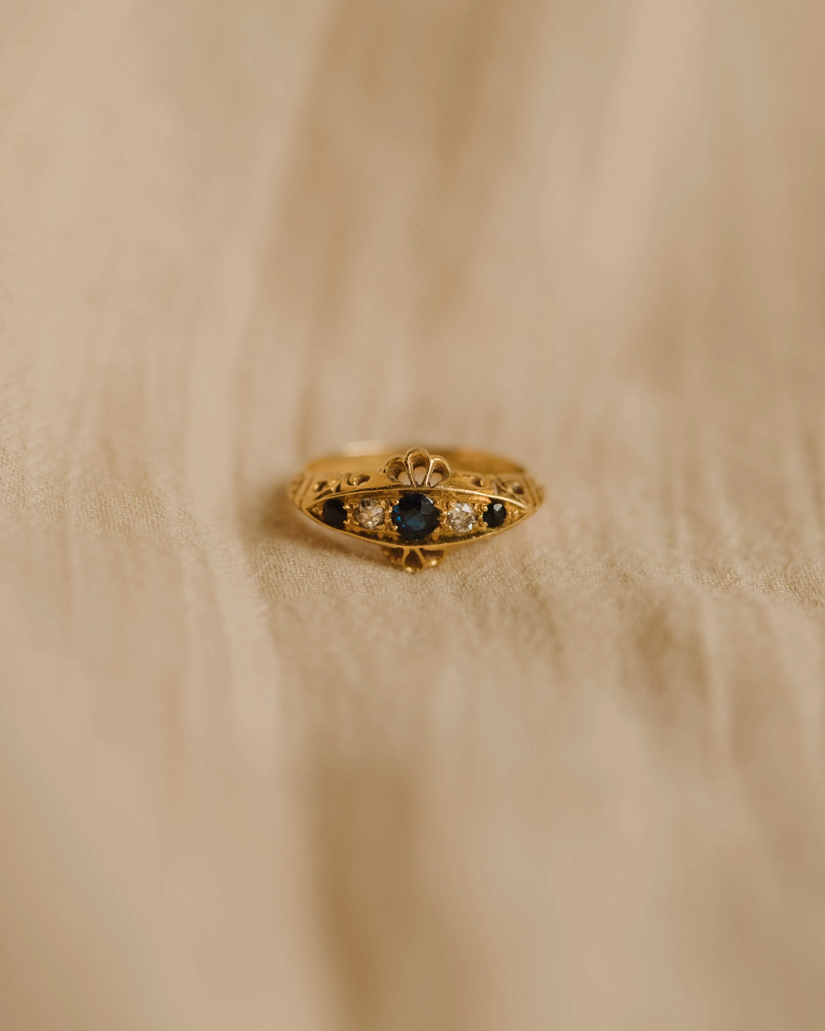 Marcella Antique 18ct Gold Sapphire & Diamond Ring sold by Rock n Rose product image thumbnail 2