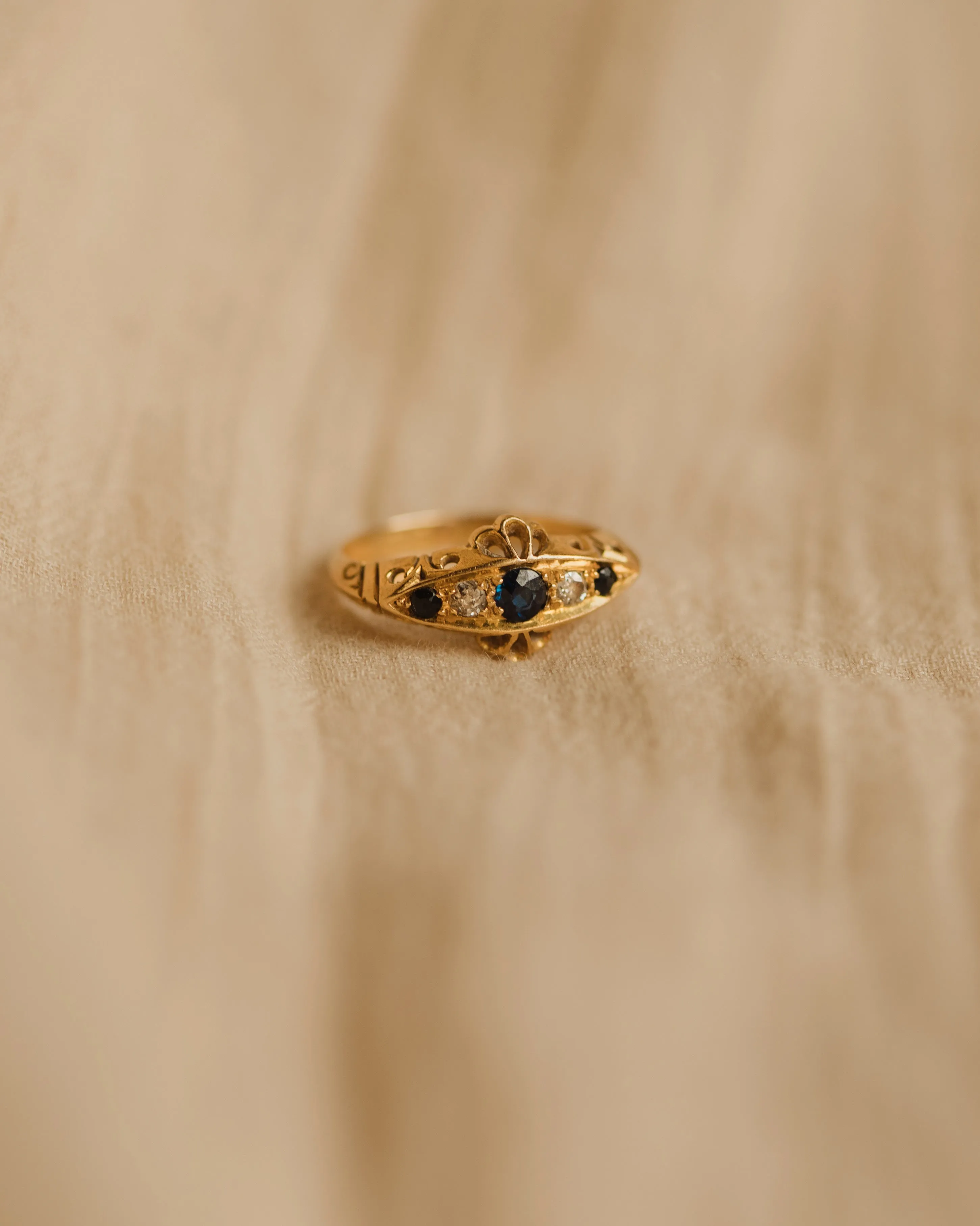 Marcella Antique 18ct Gold Sapphire & Diamond Ring sold by Rock n Rose product image thumbnail 3