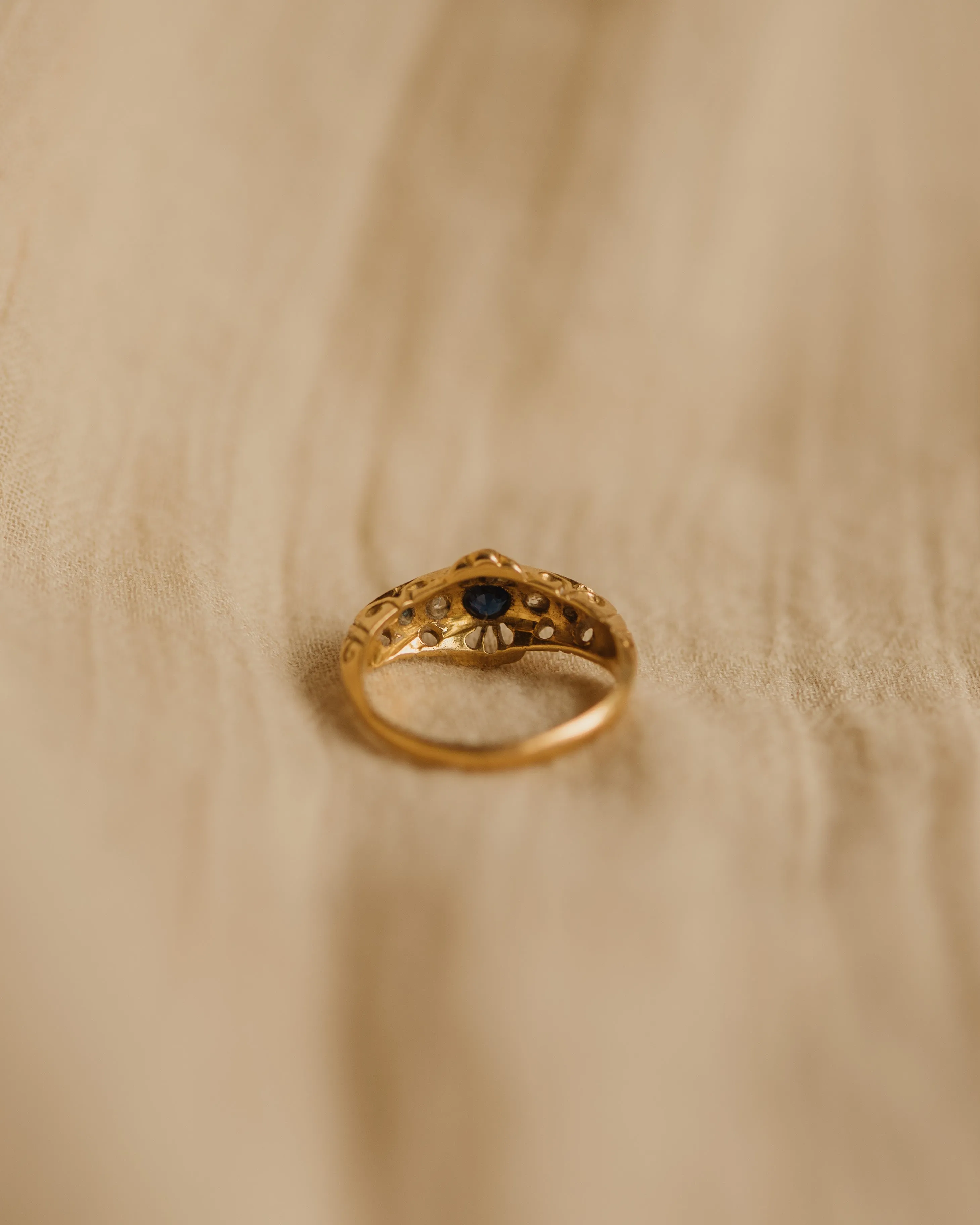 Marcella Antique 18ct Gold Sapphire & Diamond Ring sold by Rock n Rose product image thumbnail 4