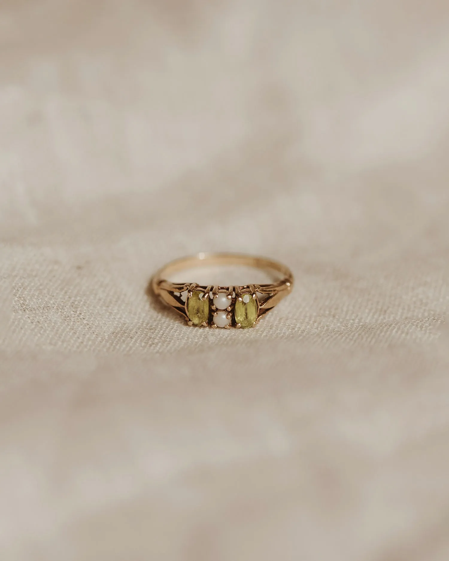 Matilda 9ct Gold Peridot & Pearl Ring sold by Rock n Rose product image thumbnail 2