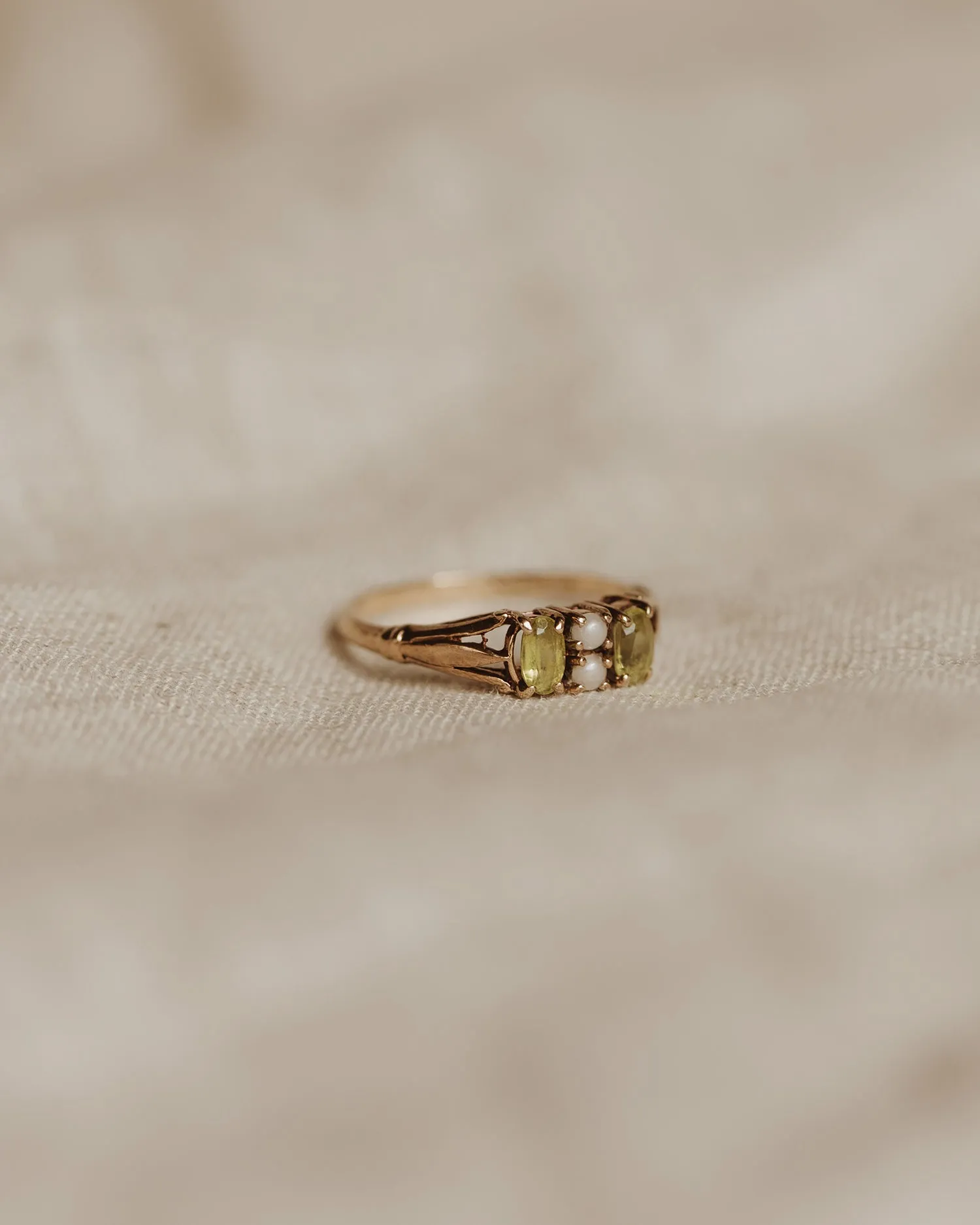 Matilda 9ct Gold Peridot & Pearl Ring sold by Rock n Rose product image thumbnail 3