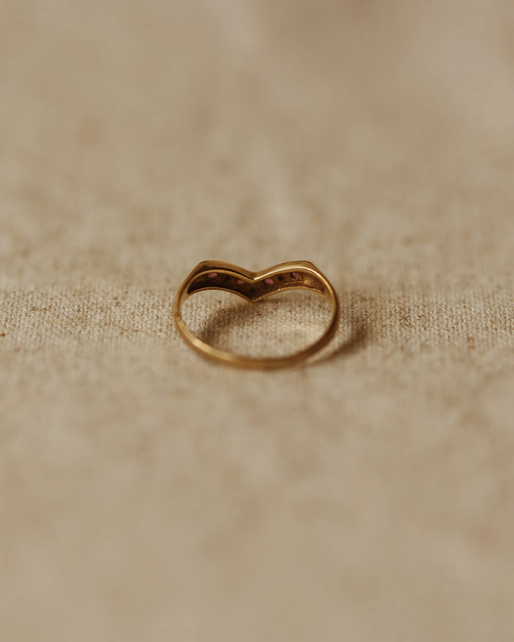 Rosa Vintage 9ct Gold Ruby & Diamond Wishbone Ring sold by Rock n Rose product image thumbnail 4