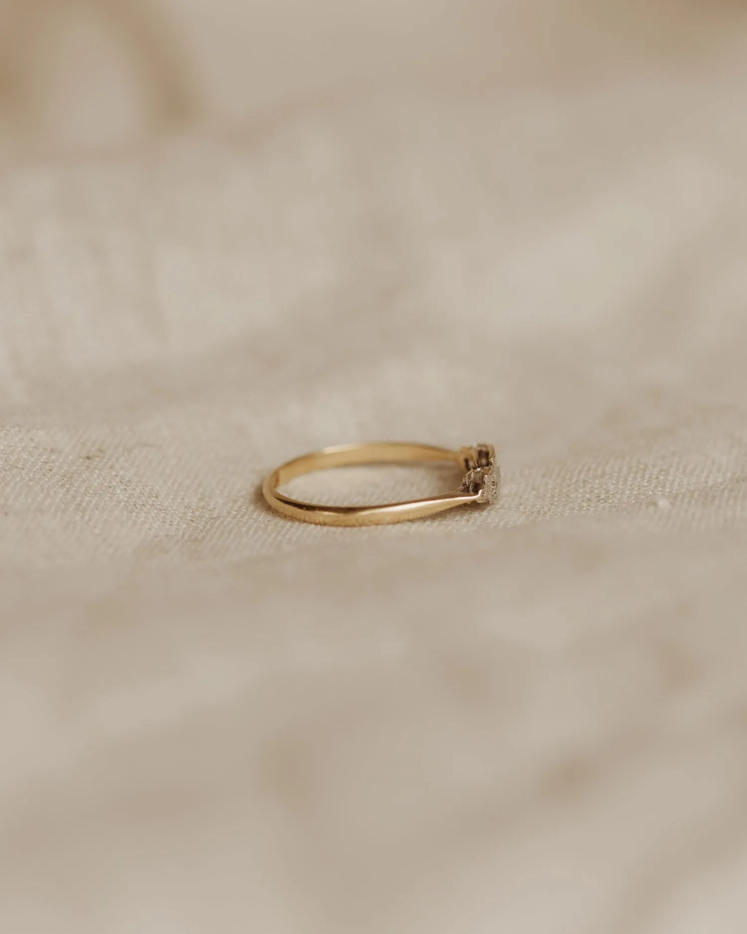 Theodora 18ct Gold Art Deco Three Diamond Ring sold by Rock n Rose product image thumbnail 4