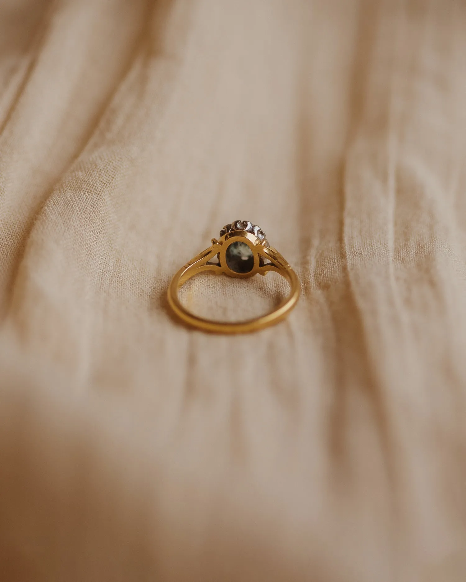 Sadie 1978 18ct Gold Aquamarine & Diamond Ring sold by Rock n Rose product image thumbnail 4