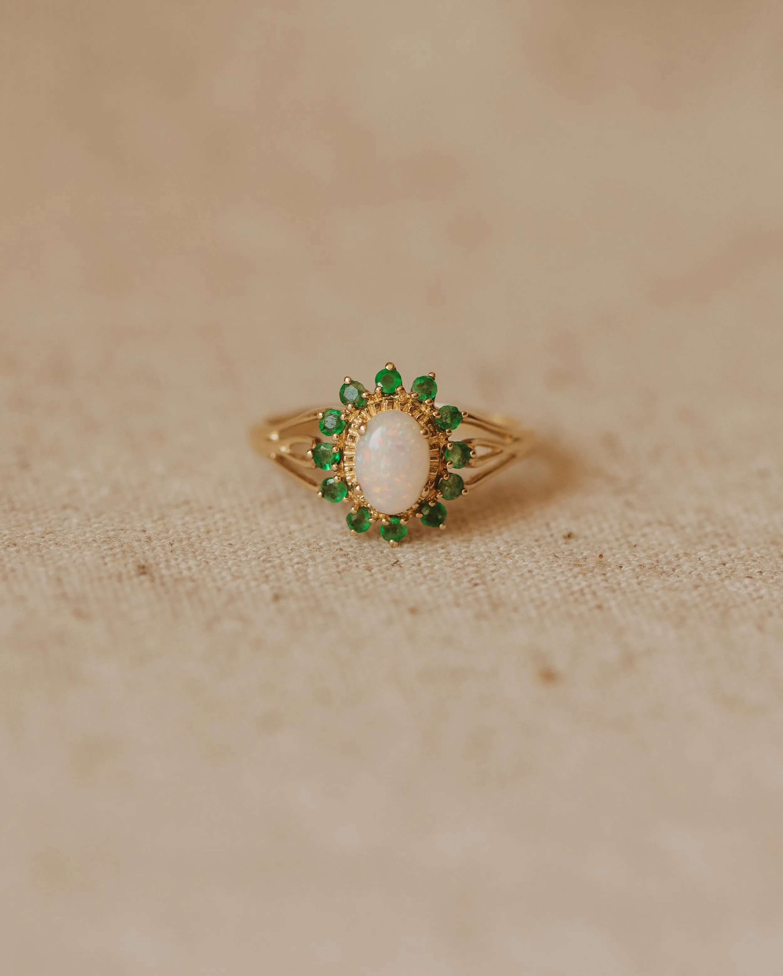 Dorothy Vintage 9ct Gold Opal & Emerald Ring sold by Rock n Rose product image thumbnail 2
