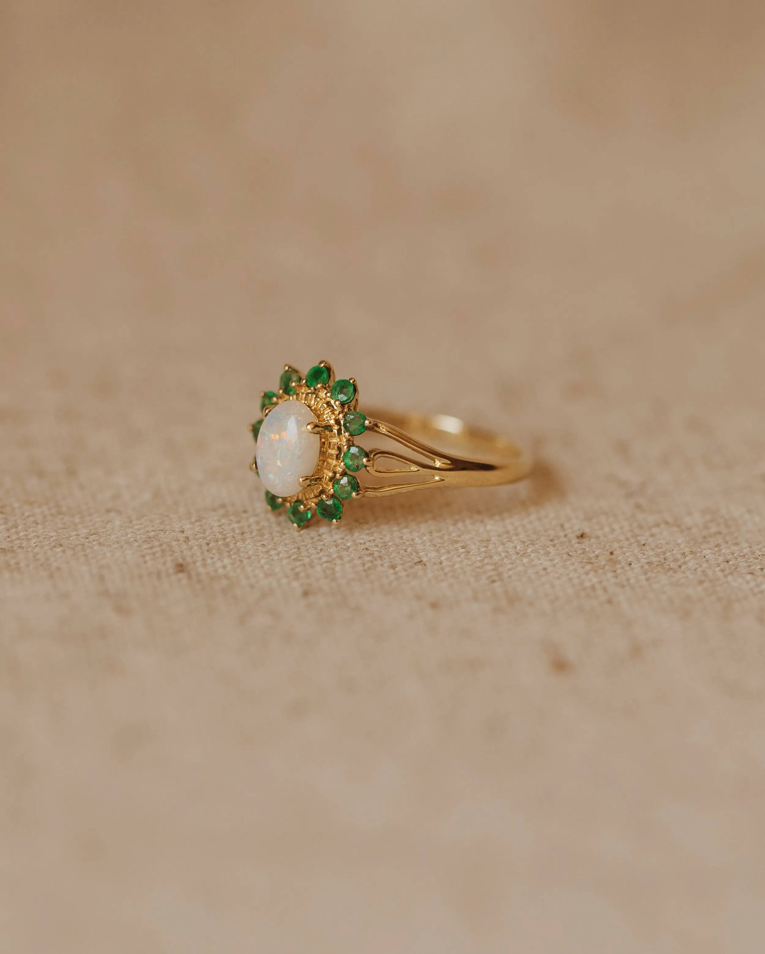 Dorothy Vintage 9ct Gold Opal & Emerald Ring sold by Rock n Rose product image thumbnail 3