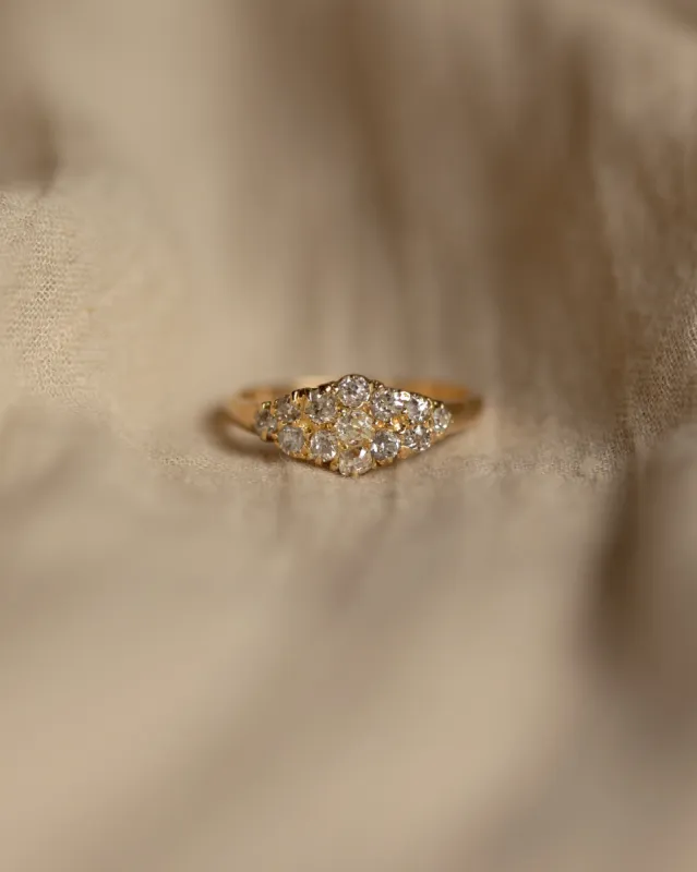 Franziska Vintage 18ct Gold Diamond Cluster Ring sold by Rock n Rose
