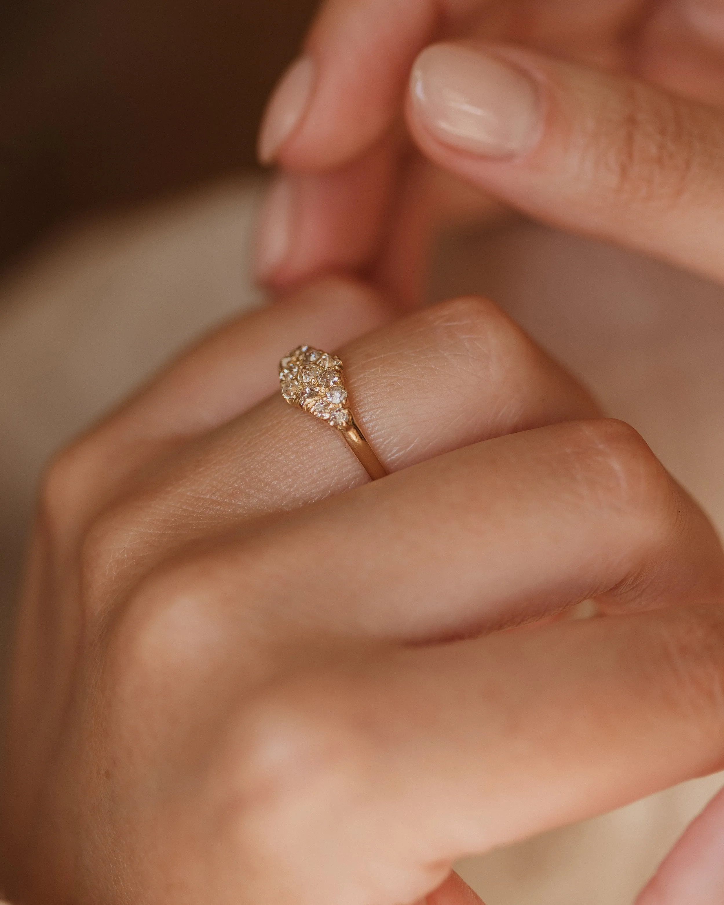 Franziska Vintage 18ct Gold Diamond Cluster Ring sold by Rock n Rose product image thumbnail 3