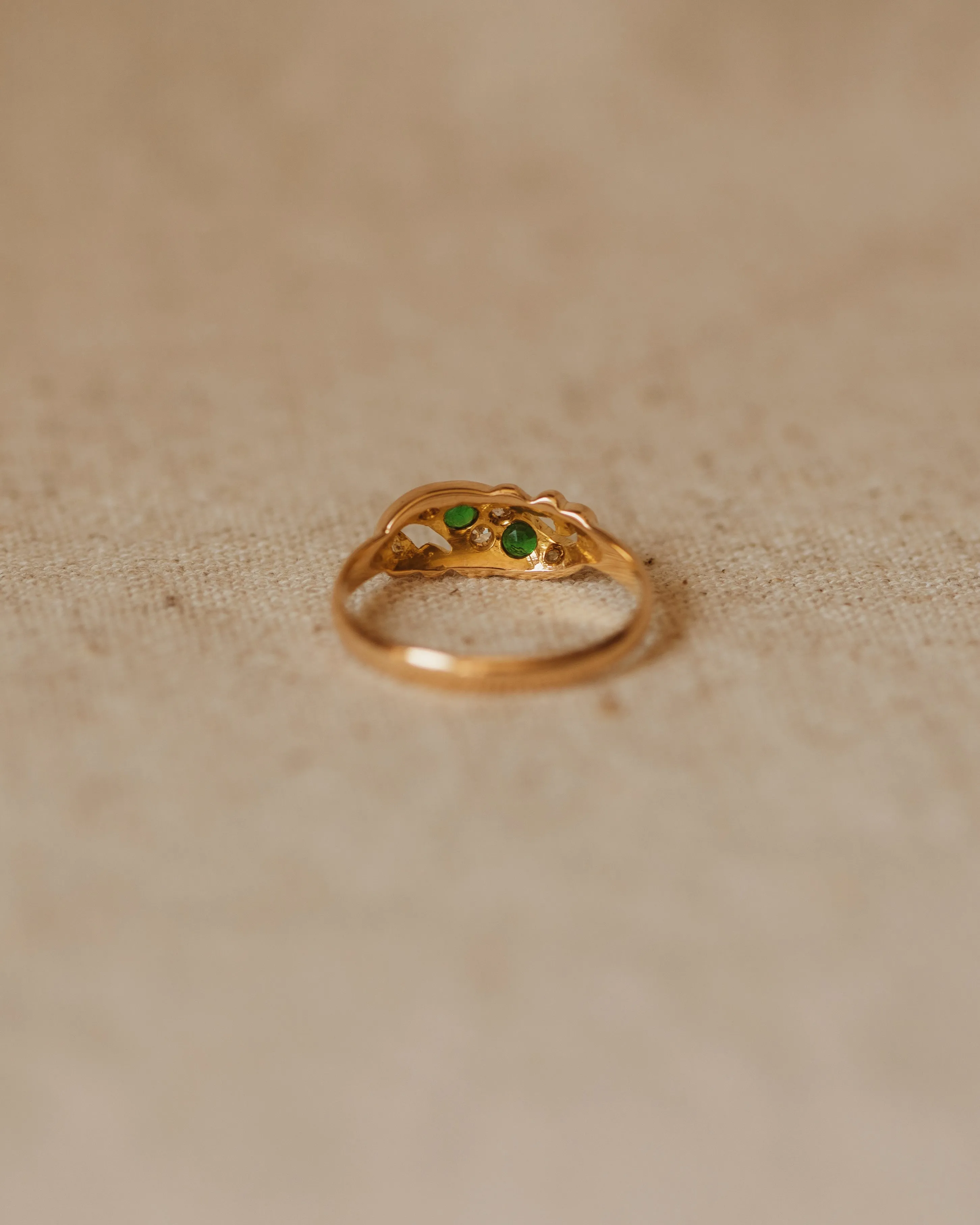 Clover 1916 18ct Gold Green Garnet & Diamond Ring sold by Rock n Rose product image thumbnail 4