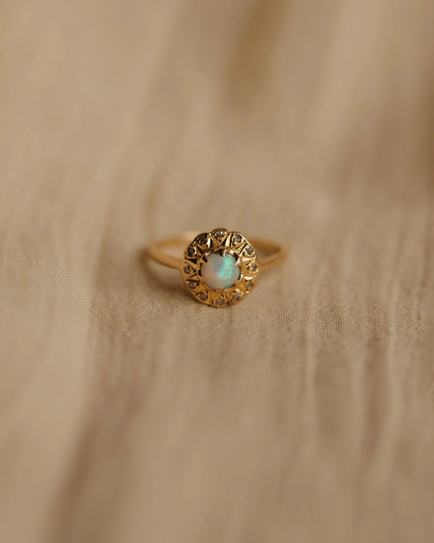 Janie Vintage 18ct Gold Opal & Diamond Ring sold by Rock n Rose product image thumbnail 2