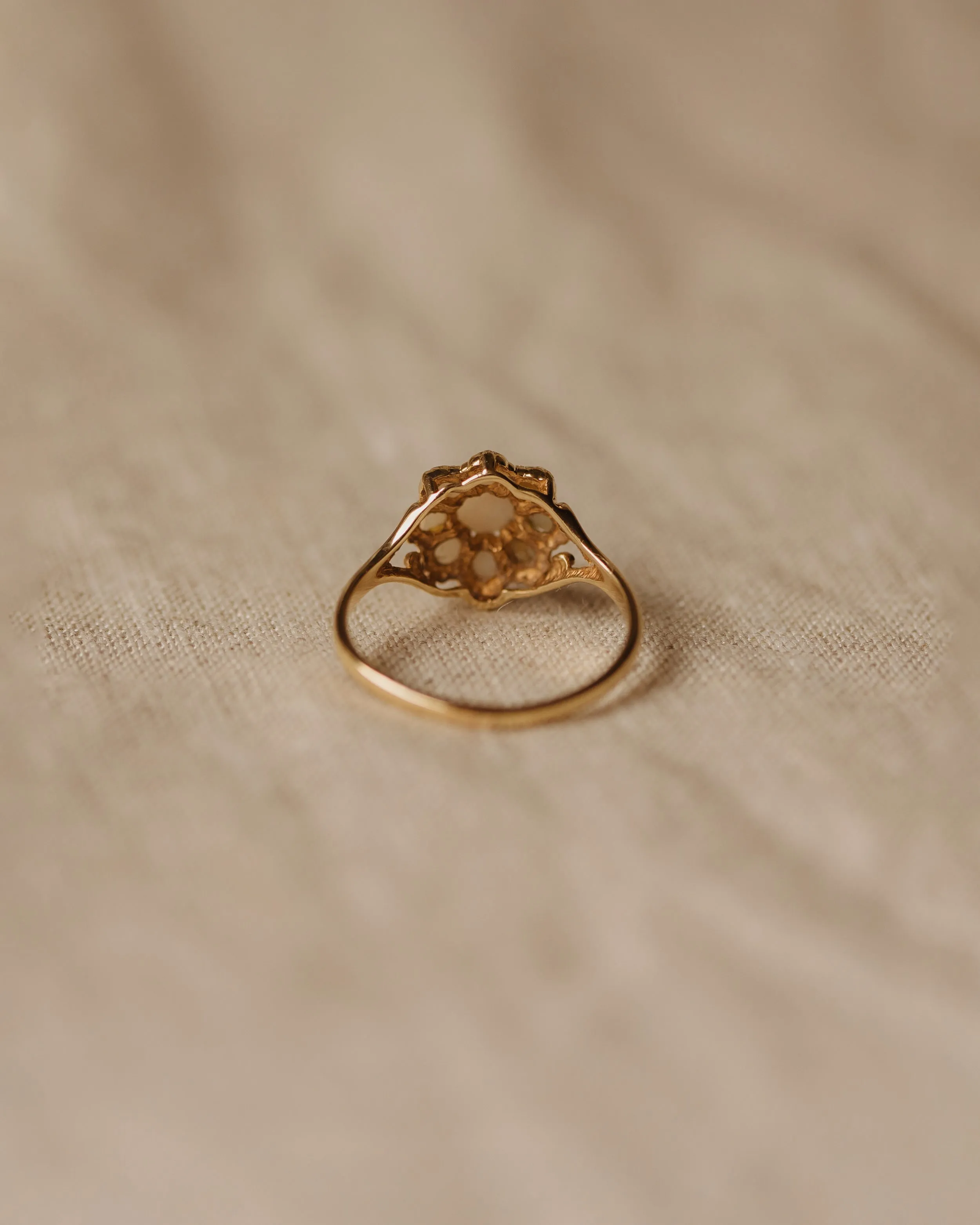 Maria Vintage 9ct Gold Pearl Flower Cluster Ring sold by Rock n Rose product image thumbnail 5