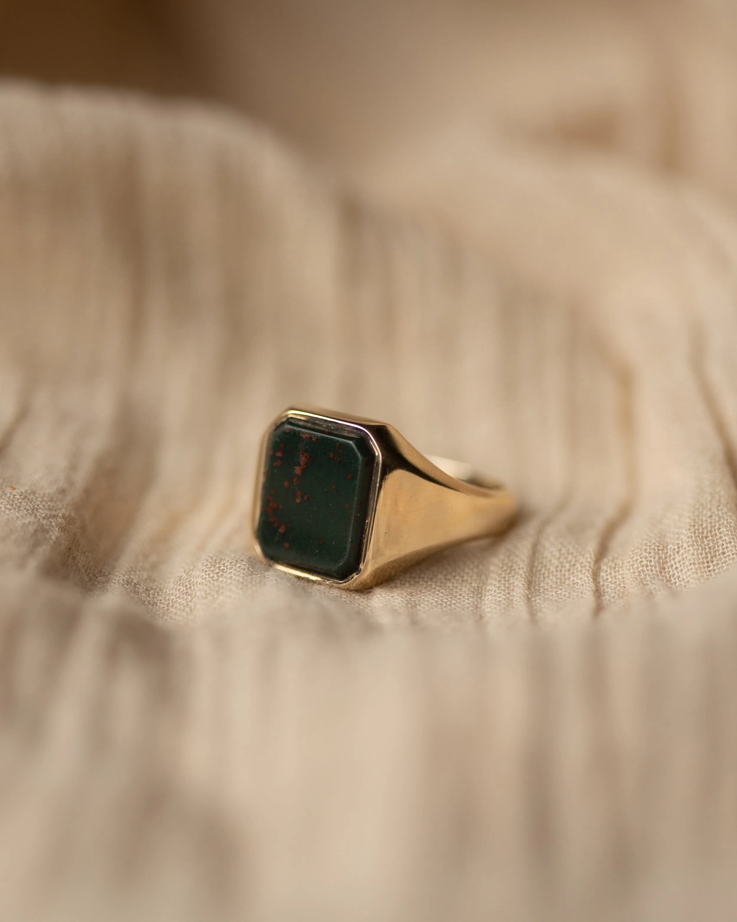 Veronica 1973 Vintage 9ct Gold Bloodstone Signet Ring sold by Rock n Rose product image thumbnail 3