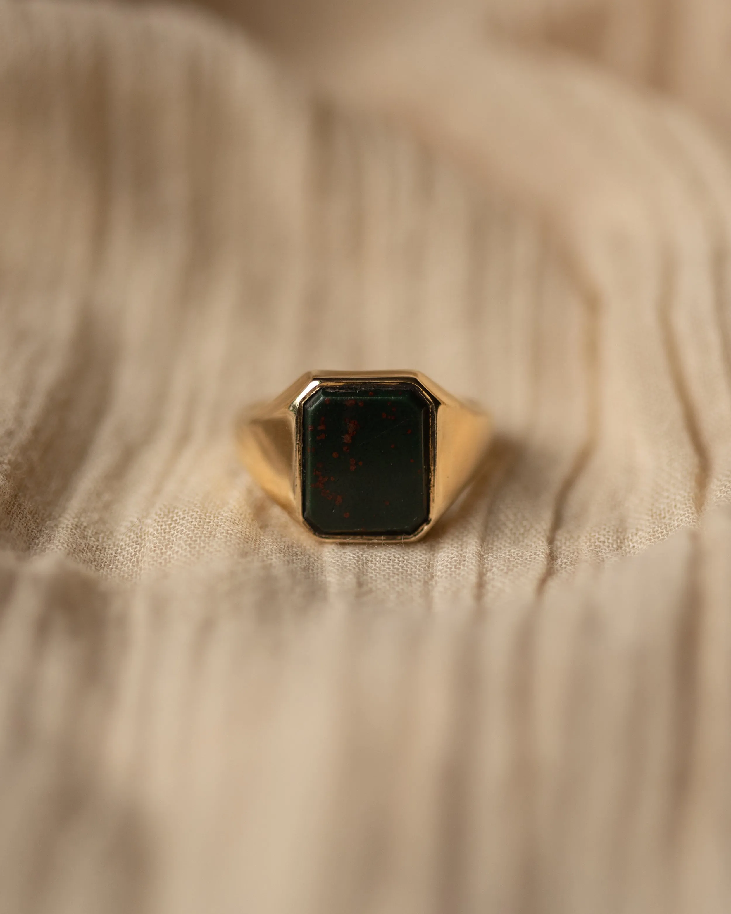 Veronica 1973 Vintage 9ct Gold Bloodstone Signet Ring sold by Rock n Rose product image thumbnail 4