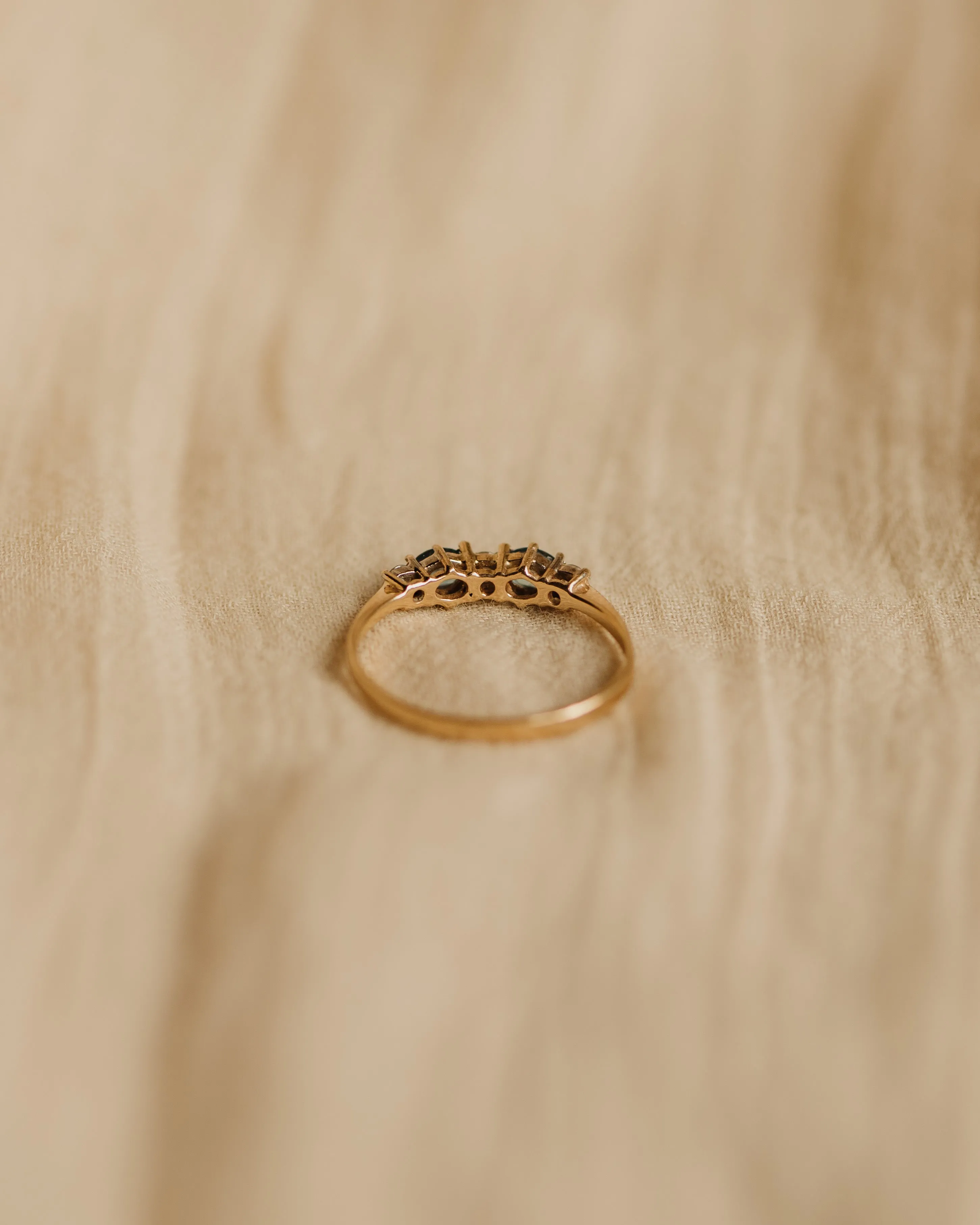 Edith 1989 9ct Gold Blue Topaz & Diamond Ring sold by Rock n Rose product image thumbnail 5