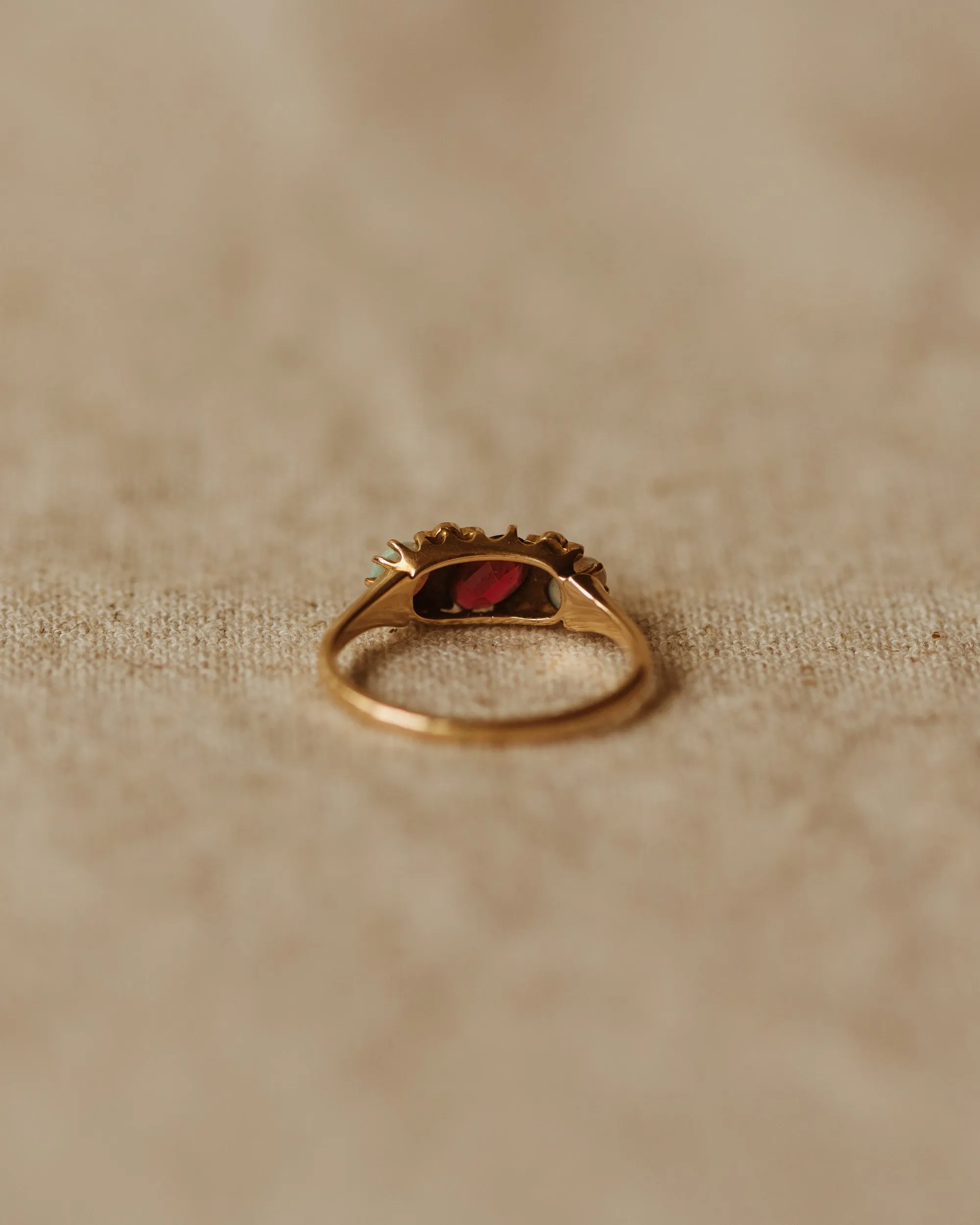 Rosie Antique 18ct Gold Ruby, Opal & Pearl Ring sold by Rock n Rose product image thumbnail 4