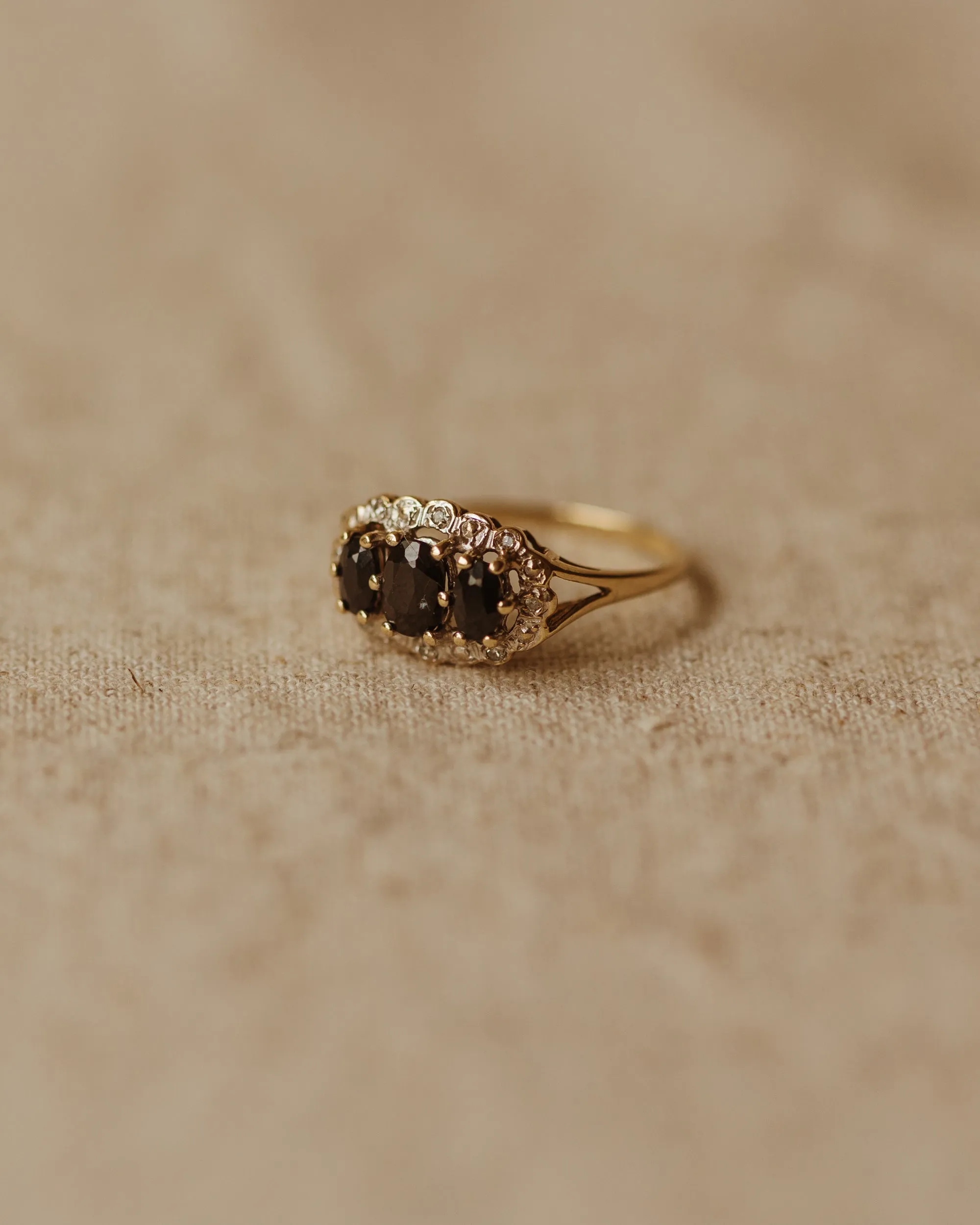 Lillian Vintage 9ct Gold Sapphire & Diamond Ring sold by Rock n Rose product image thumbnail 3