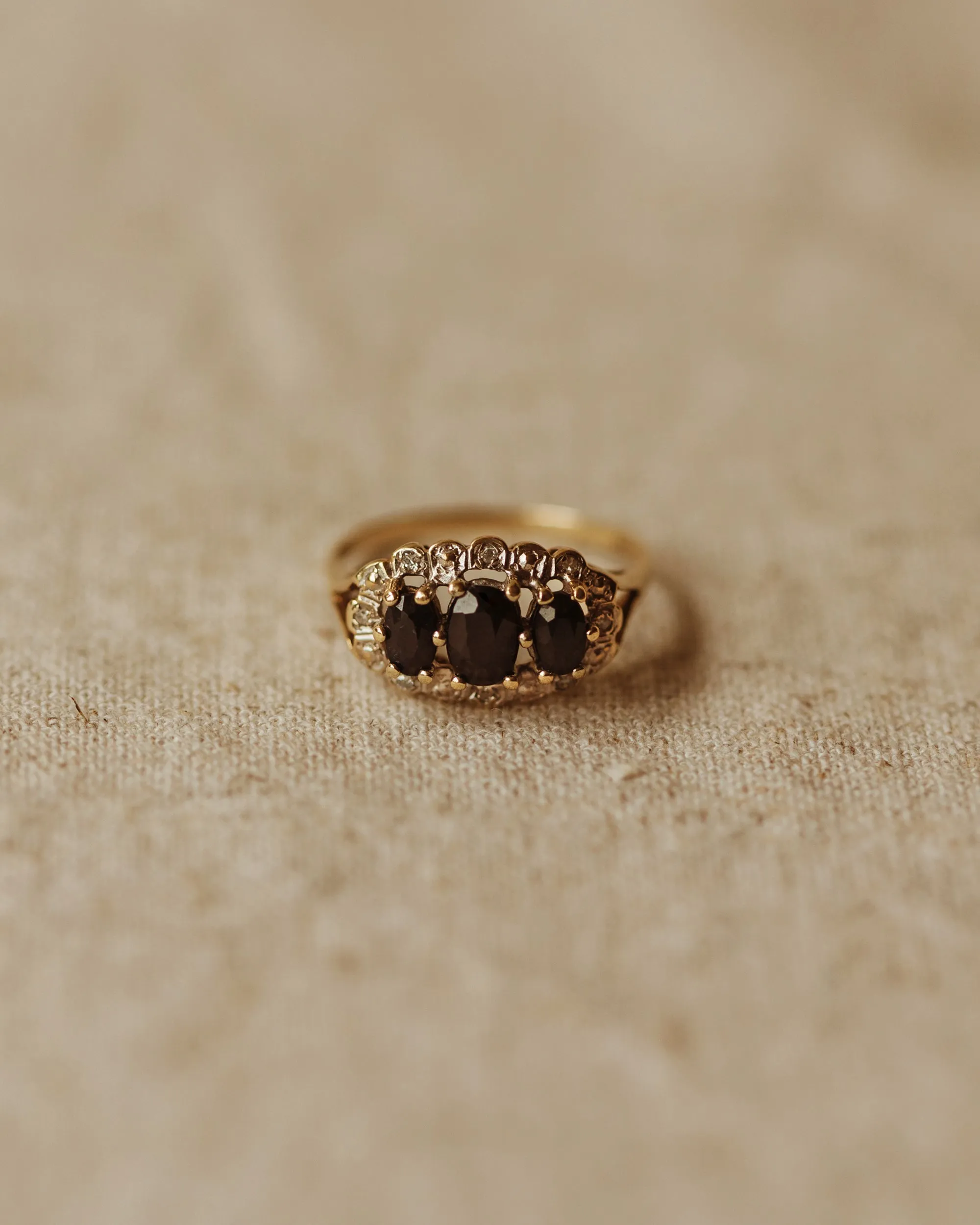 Lillian Vintage 9ct Gold Sapphire & Diamond Ring sold by Rock n Rose product image thumbnail 2