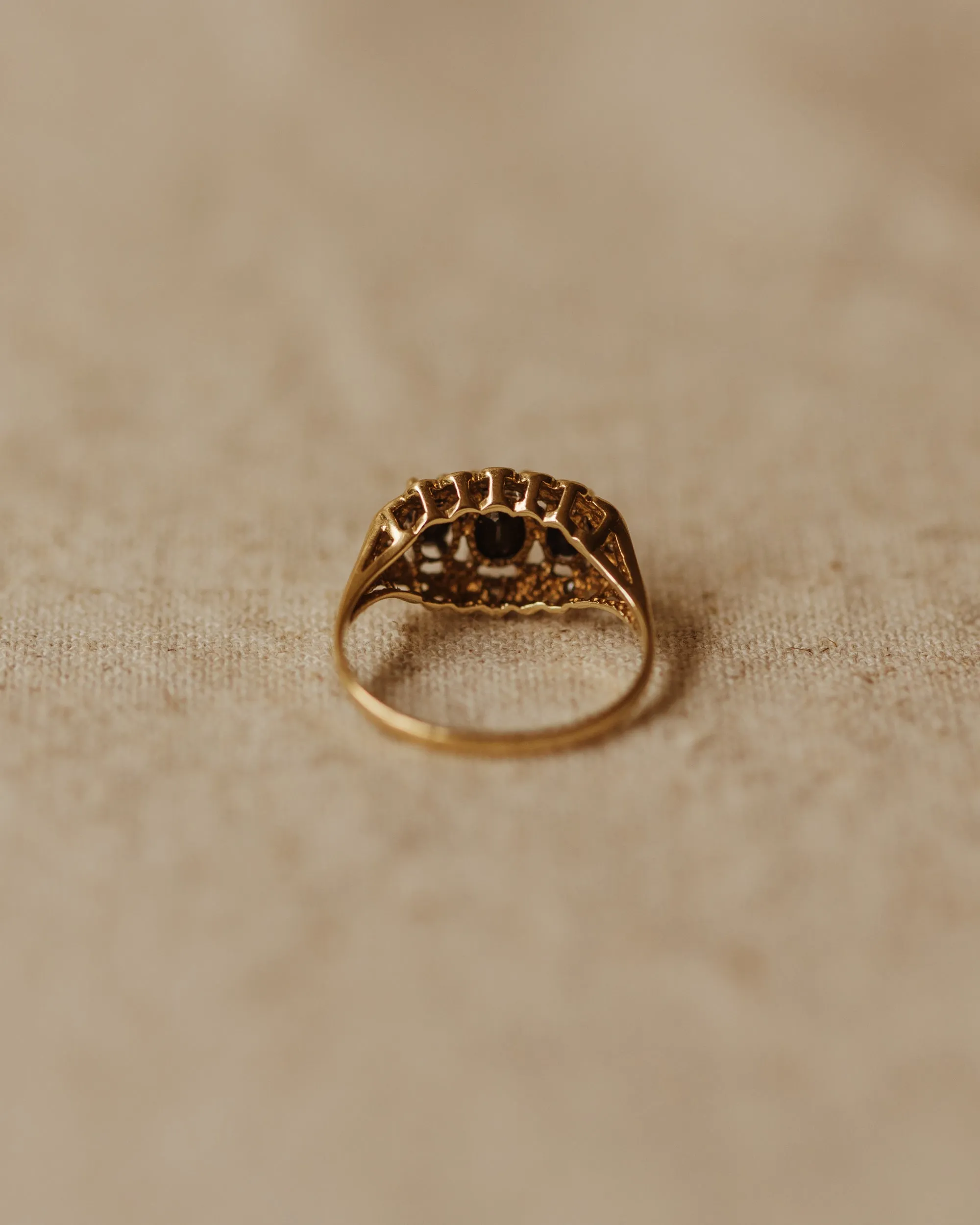 Lillian Vintage 9ct Gold Sapphire & Diamond Ring sold by Rock n Rose product image thumbnail 4