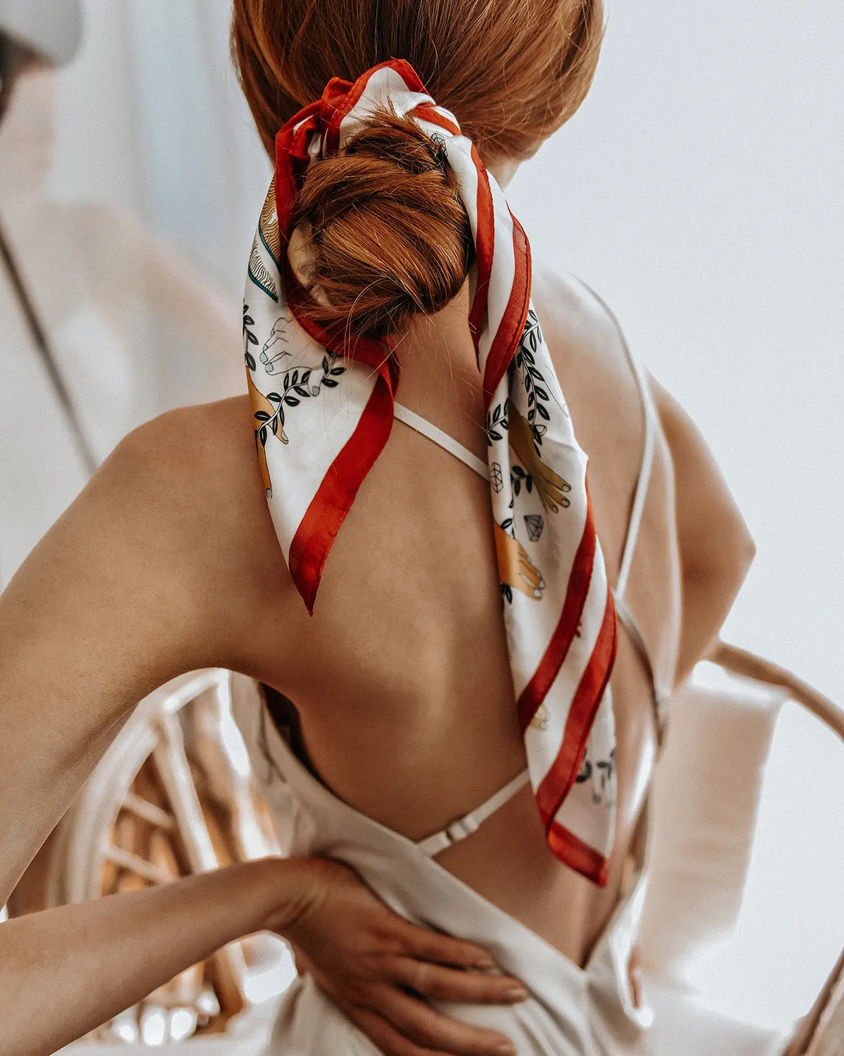 Cecily Celestial White Square Scarf sold by Rock n Rose