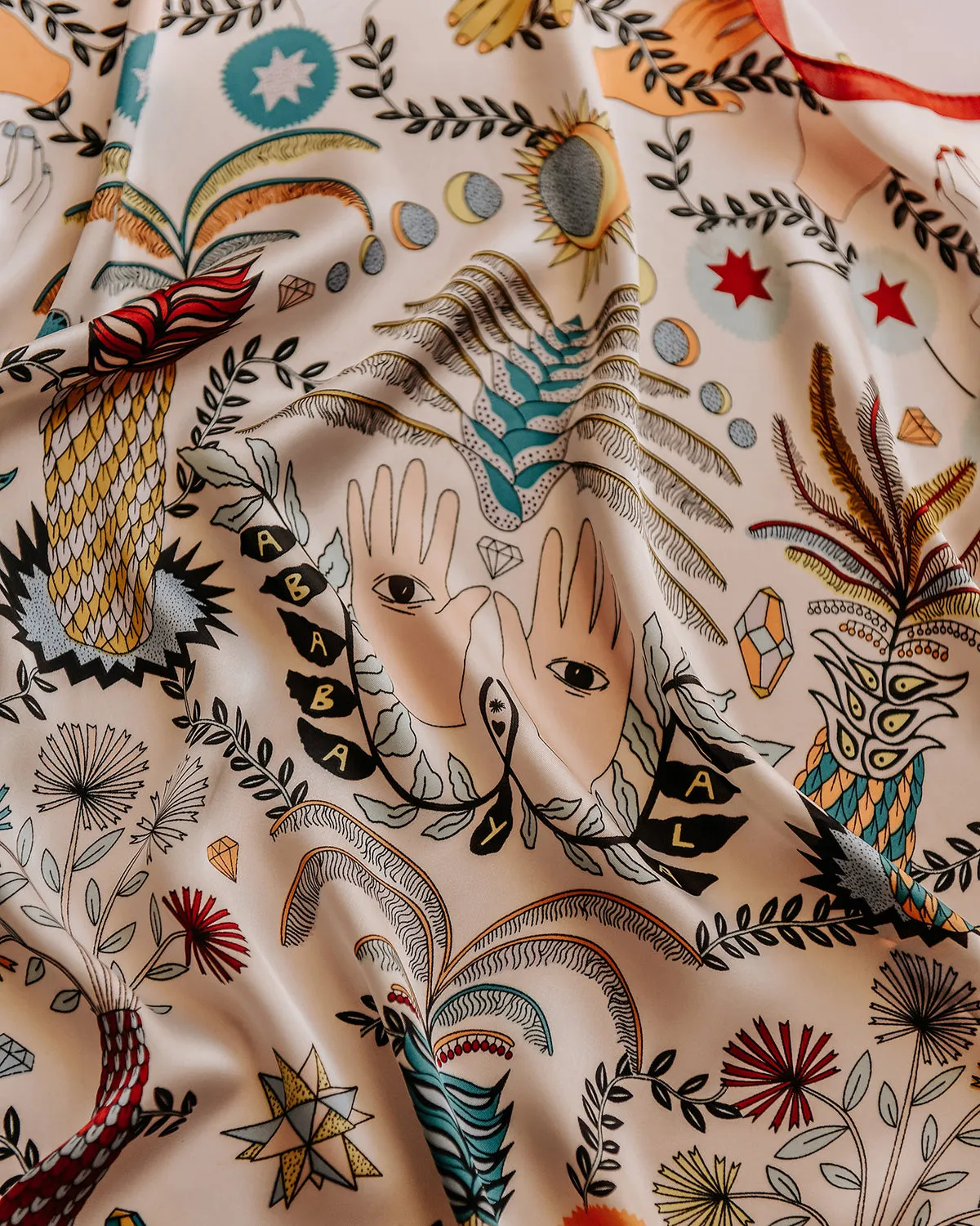 Cecily Celestial White Square Scarf sold by Rock n Rose product image thumbnail 3