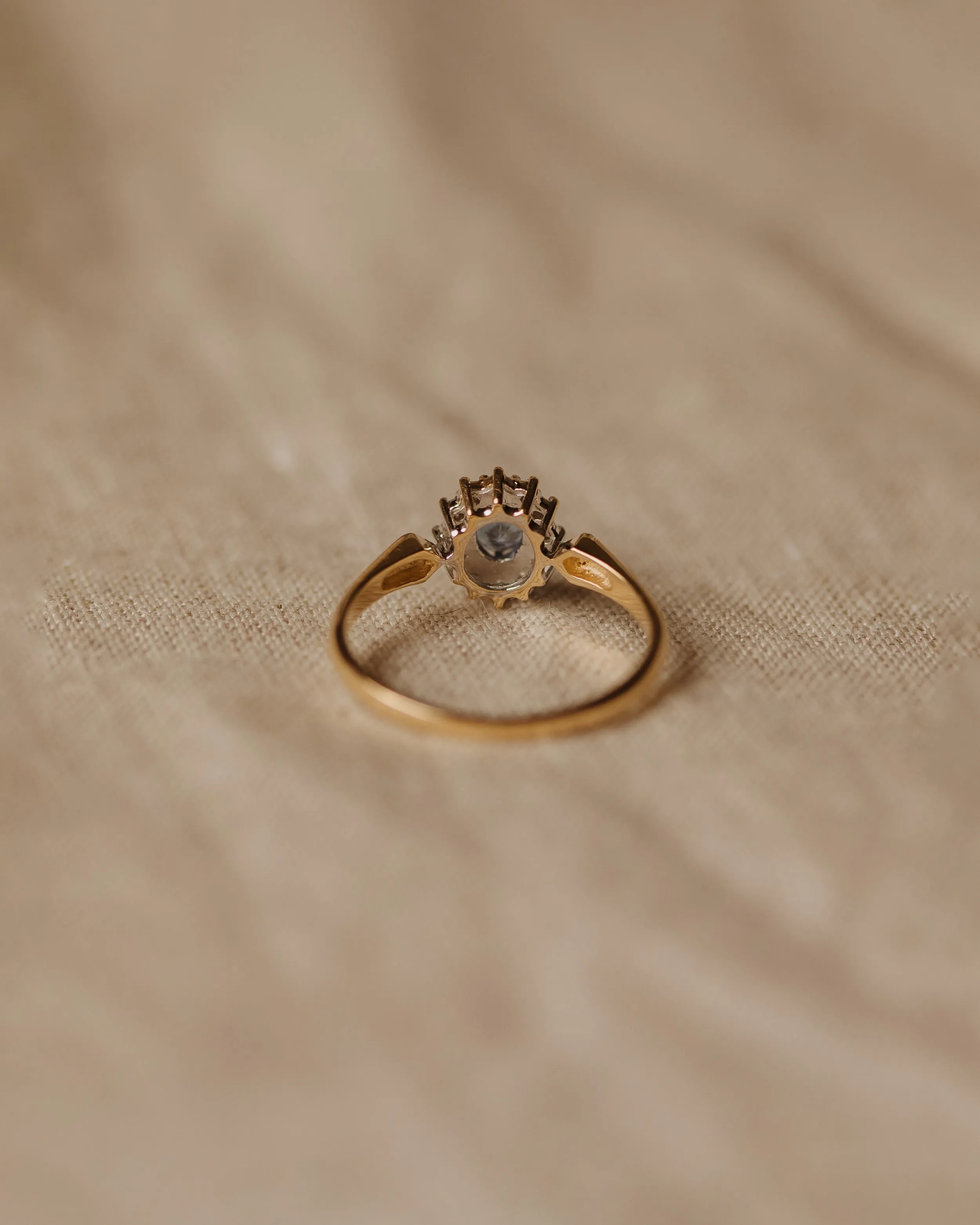 Maggie 1990 9ct Gold Blue Topaz & Diamond Cluster Ring sold by Rock n Rose product image thumbnail 4