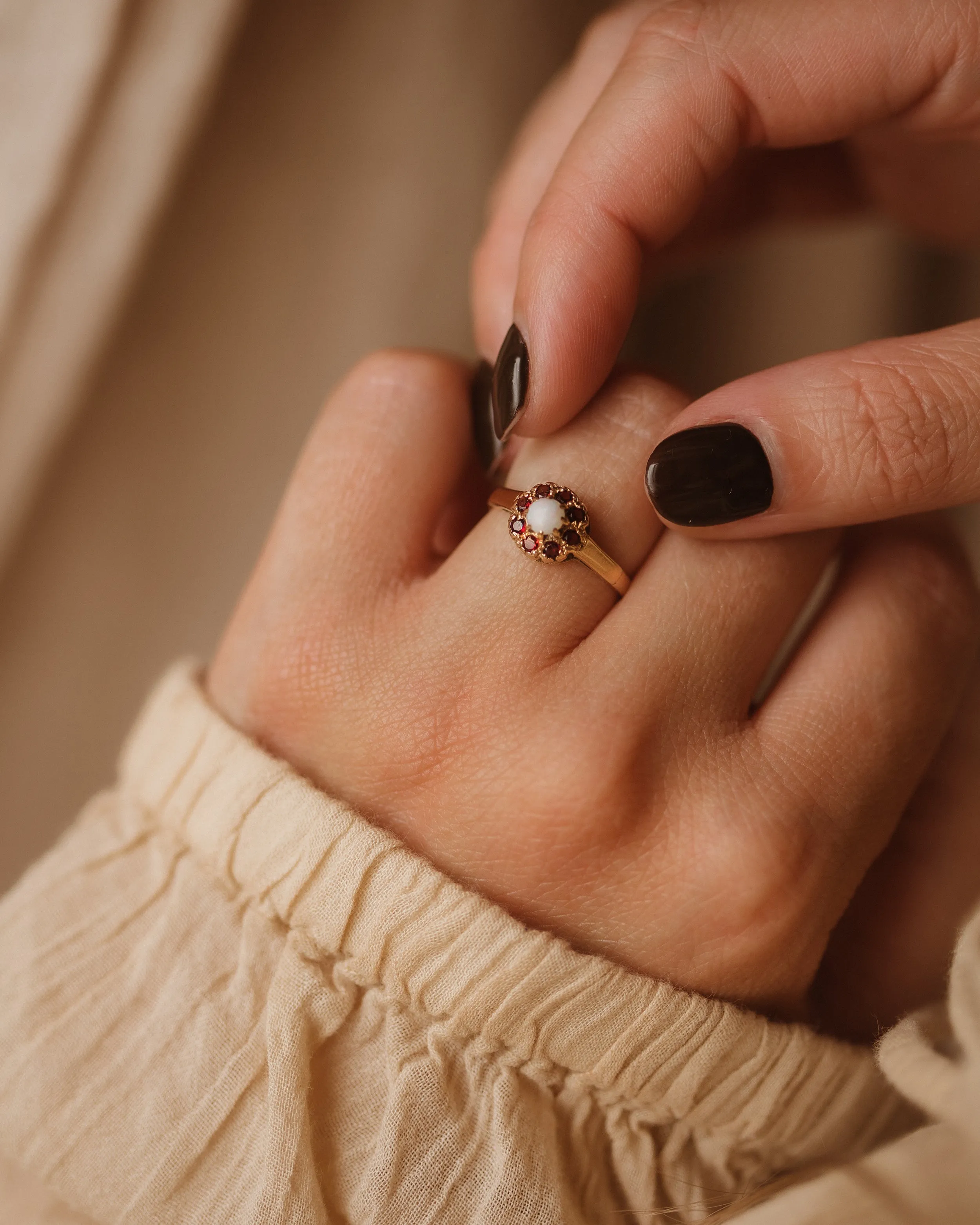 Juliana 1982 9ct Gold Opal & Garnet Cluster Ring sold by Rock n Rose product image thumbnail 5