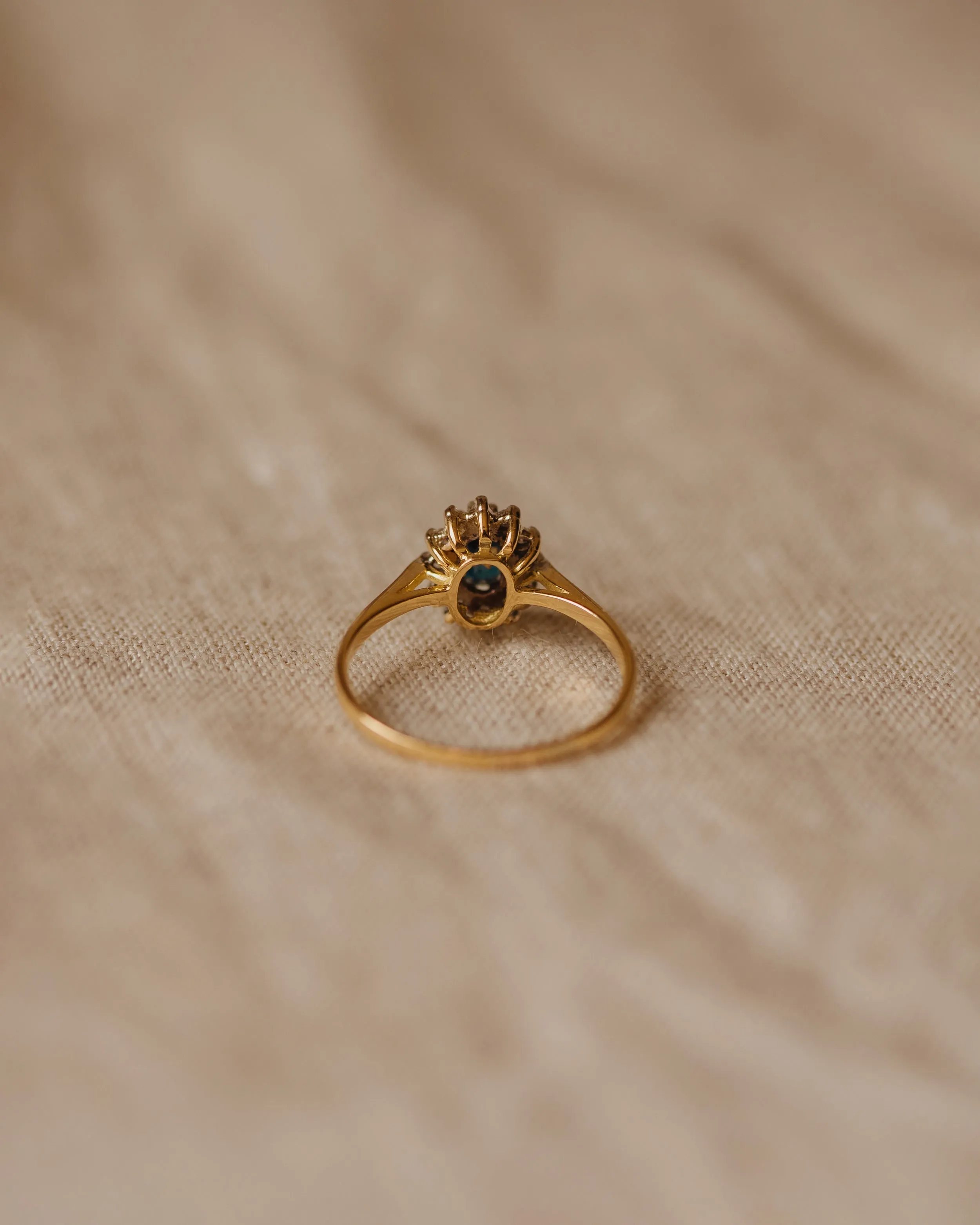 Dorothy 1985 18ct Gold Sapphire & Diamond Cluster Ring sold by Rock n Rose product image thumbnail 5